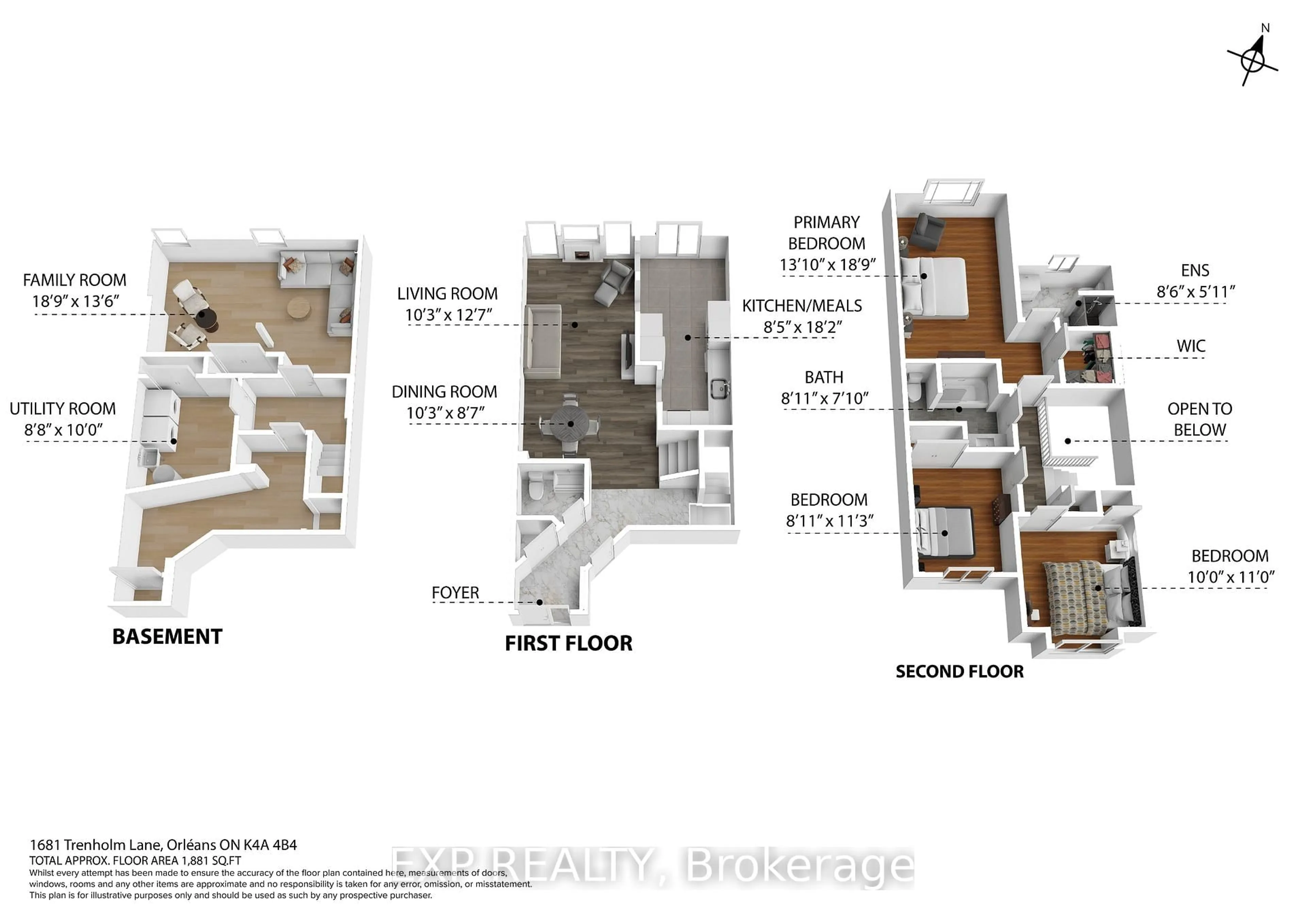 Floor plan for 1681 Trenholm Lane, Ottawa Ontario K4A 4B4