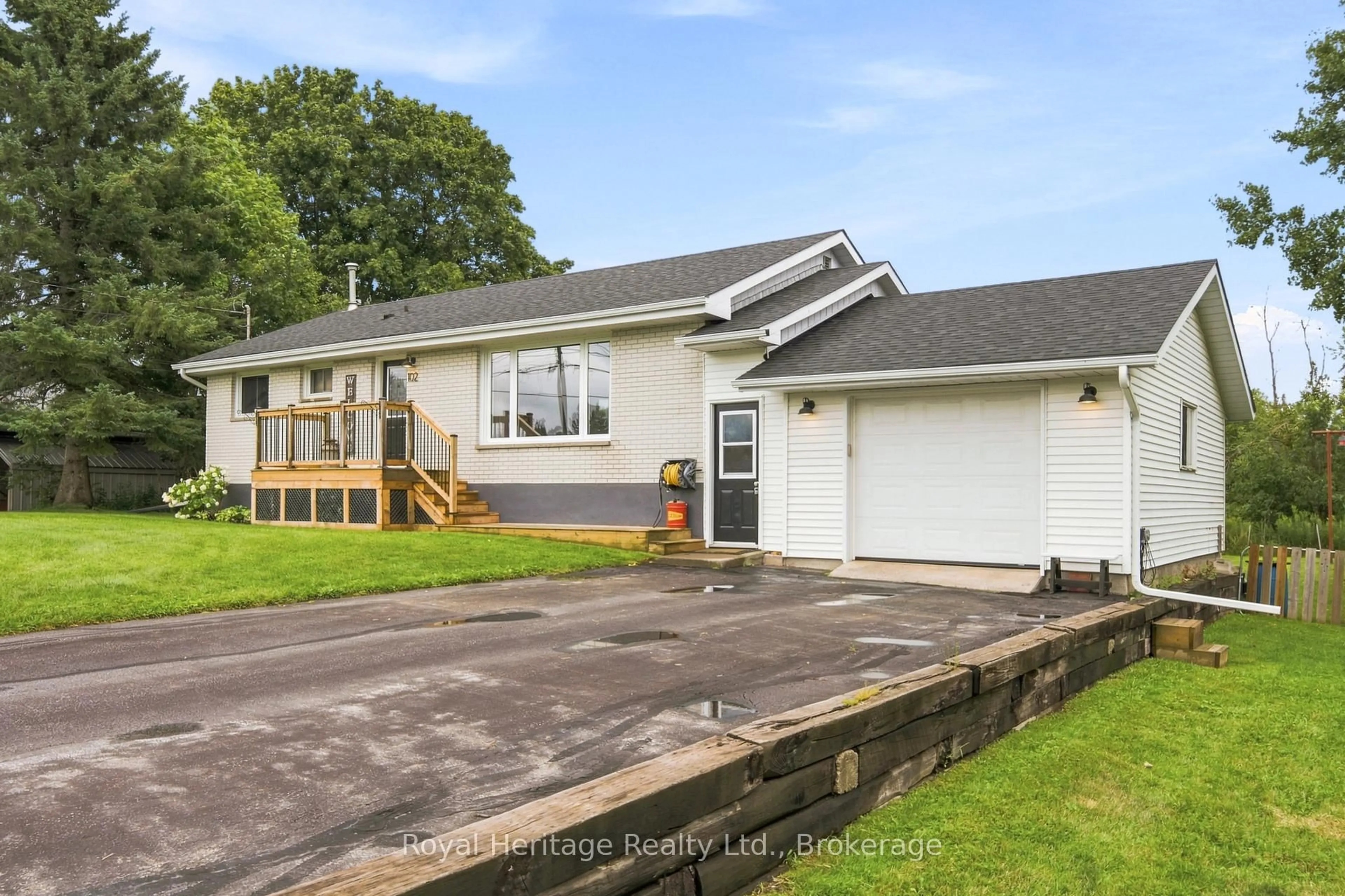 A pic from outside/outdoor area/front of a property/back of a property/a pic from drone, water/lake/river/ocean view for 102 Johnstown Rd, Quinte West Ontario K8V 5P5
