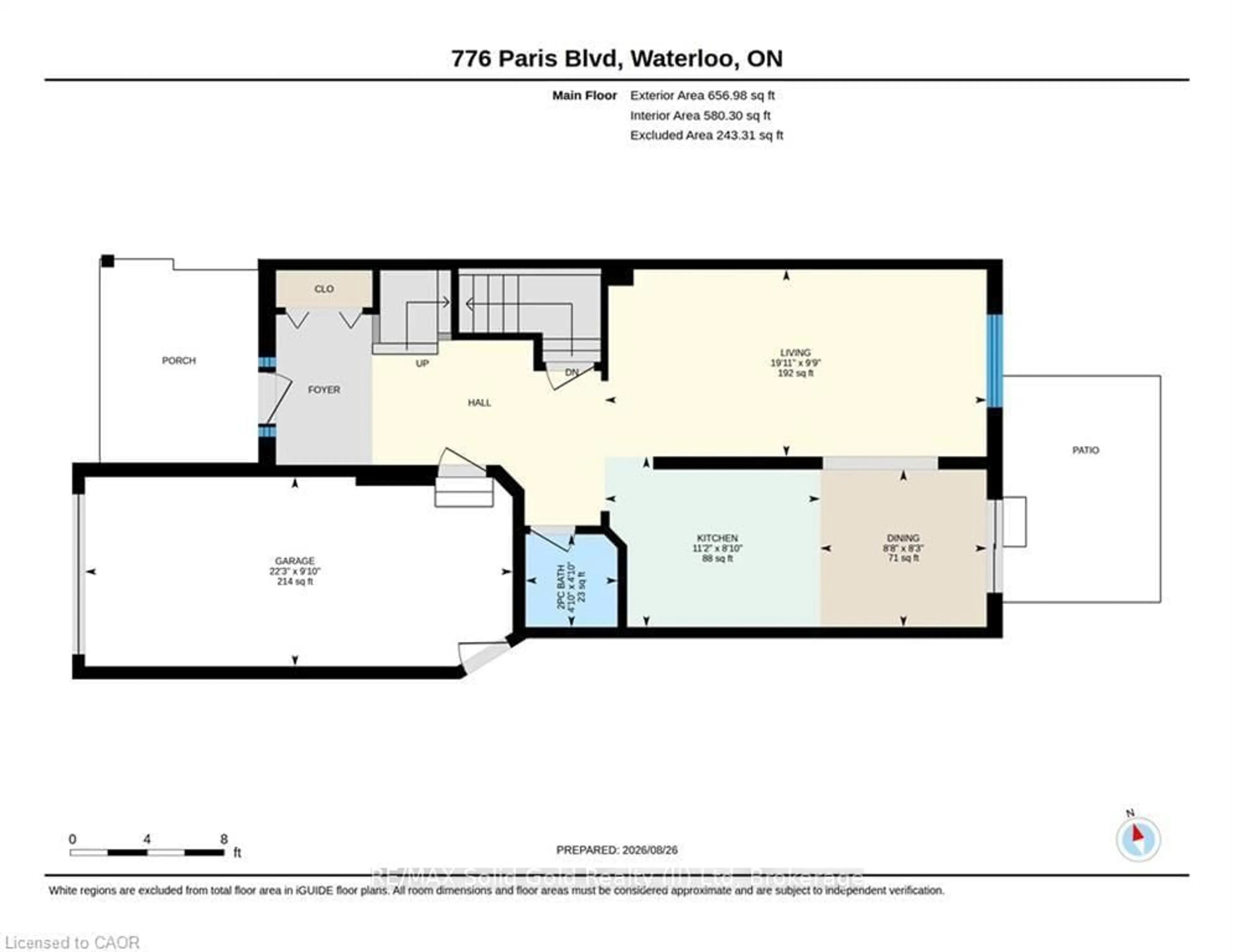 Floor plan for 776 Paris Blvd, Waterloo Ontario N2T 2Y1
