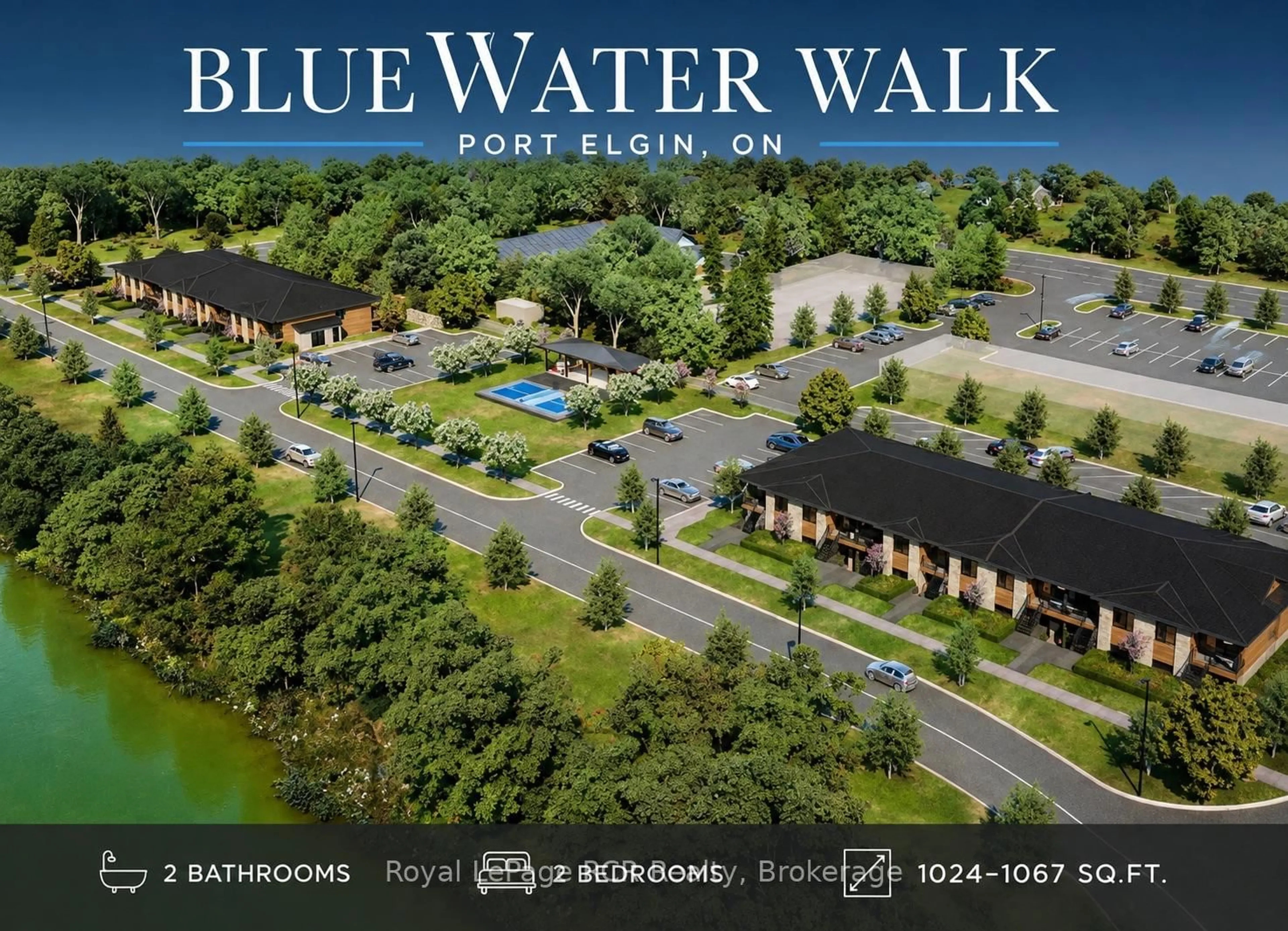 A pic from outside/outdoor area/front of a property/back of a property/a pic from drone, water/lake/river/ocean view for 215 B Concession Rd 10 Rd #Unit 22, Saugeen Shores Ontario N0H 2C7