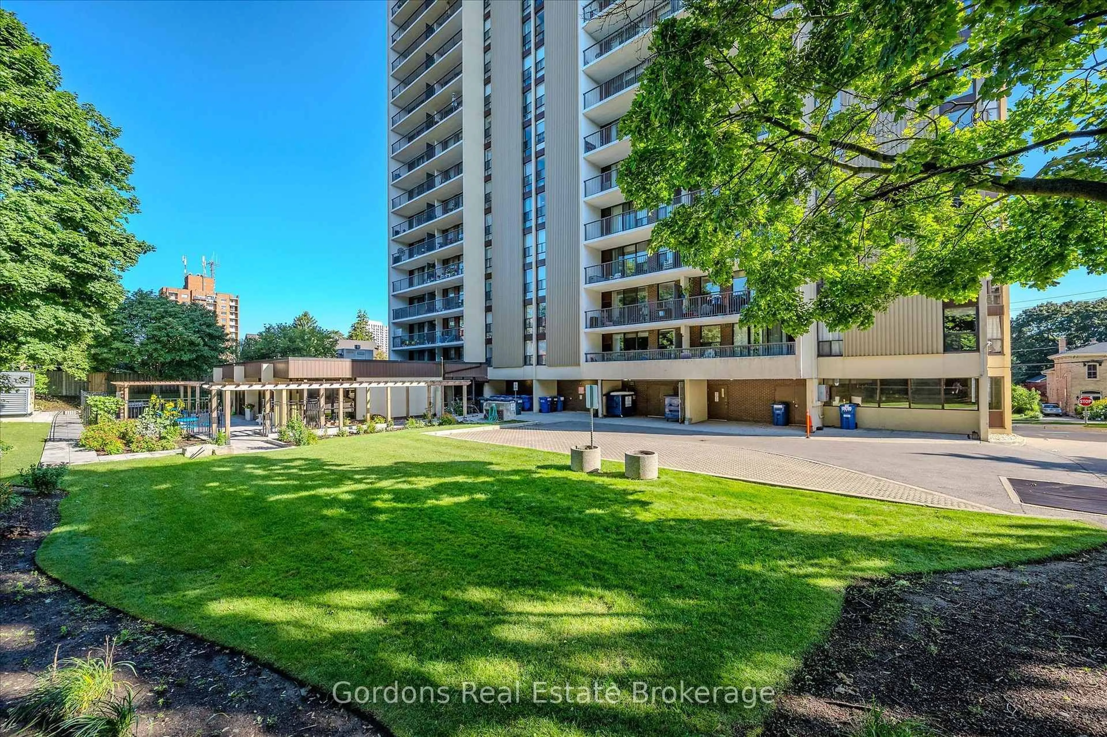 A pic from outside/outdoor area/front of a property/back of a property/a pic from drone, city buildings view from balcony for 81 Church St #1803, Kitchener Ontario N2G 4M1