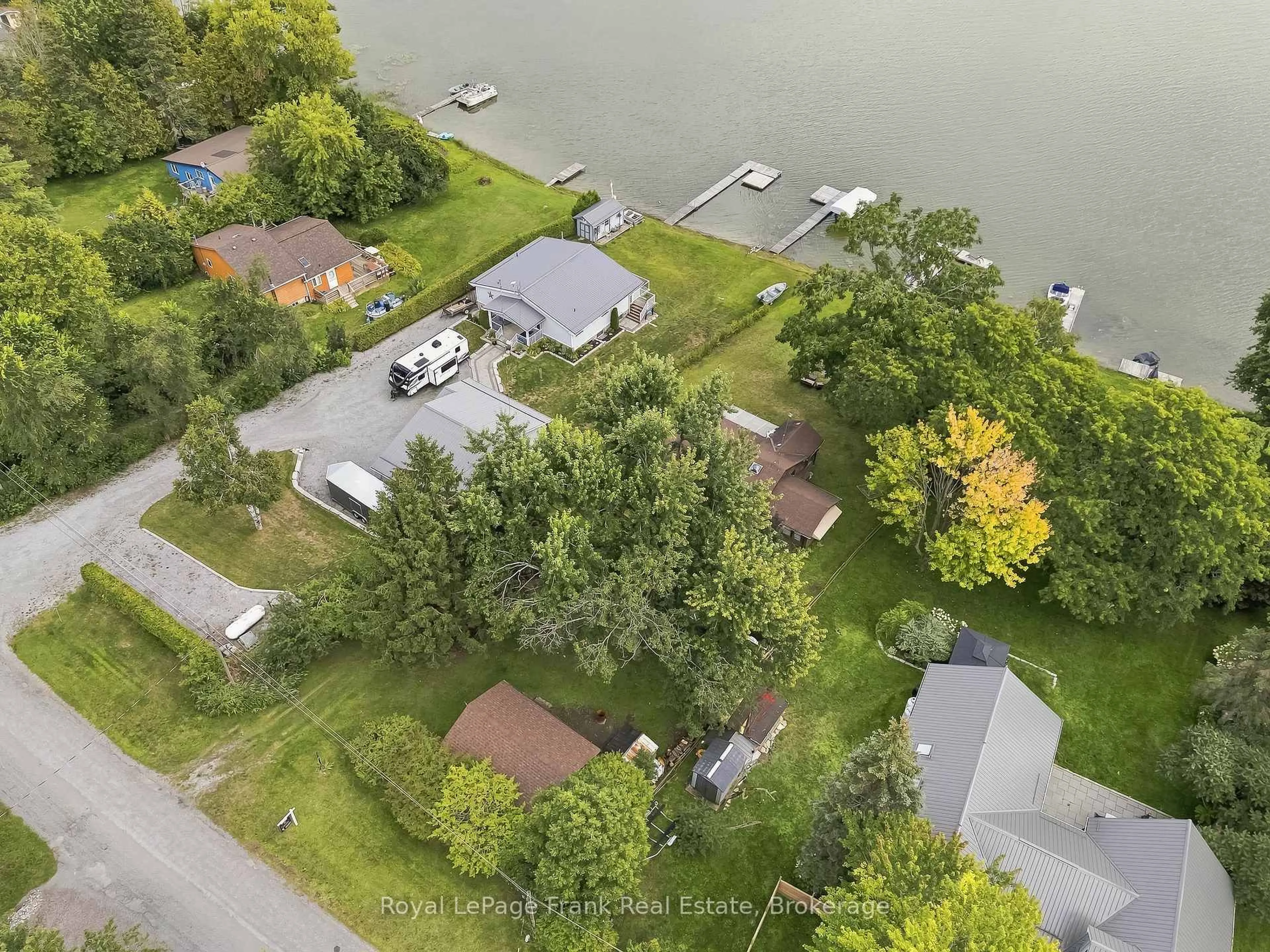 A pic from outside/outdoor area/front of a property/back of a property/a pic from drone, water/lake/river/ocean view for 131 Ball Point Rd, Kawartha Lakes Ontario K0M 2C0