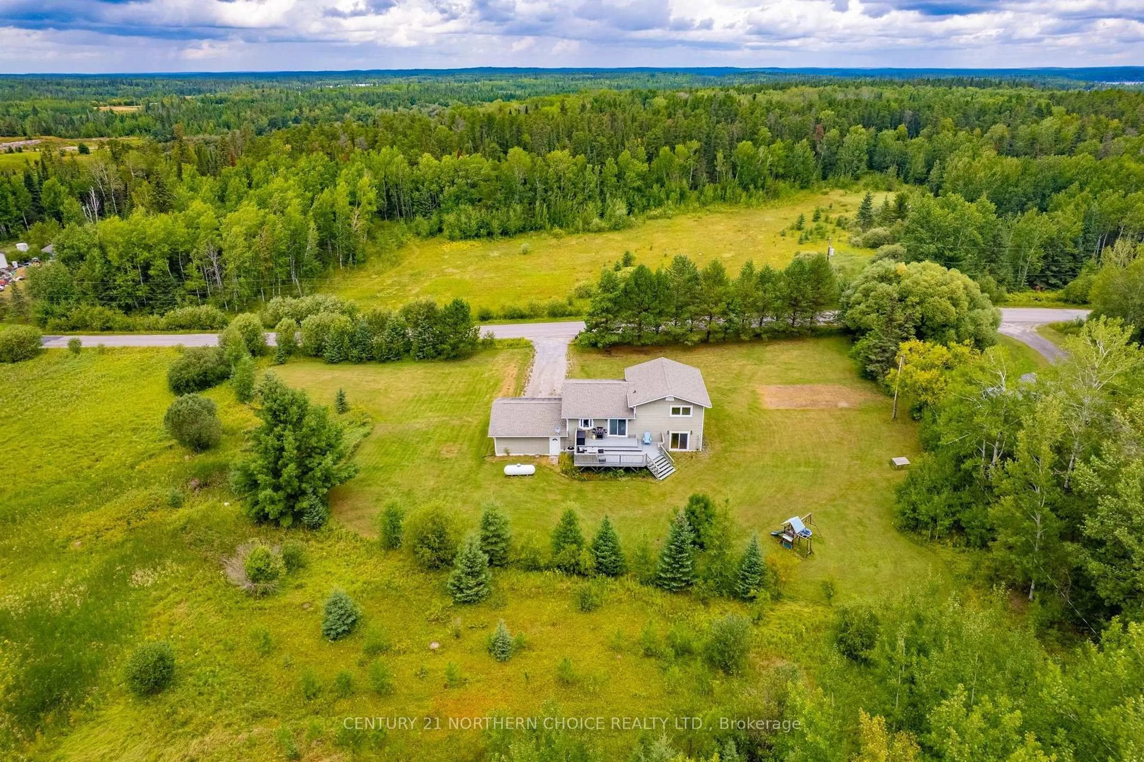 A pic from outside/outdoor area/front of a property/back of a property/a pic from drone, forest/trees view for 93 Peterson Road, Kenora Ontario P9N 0E3