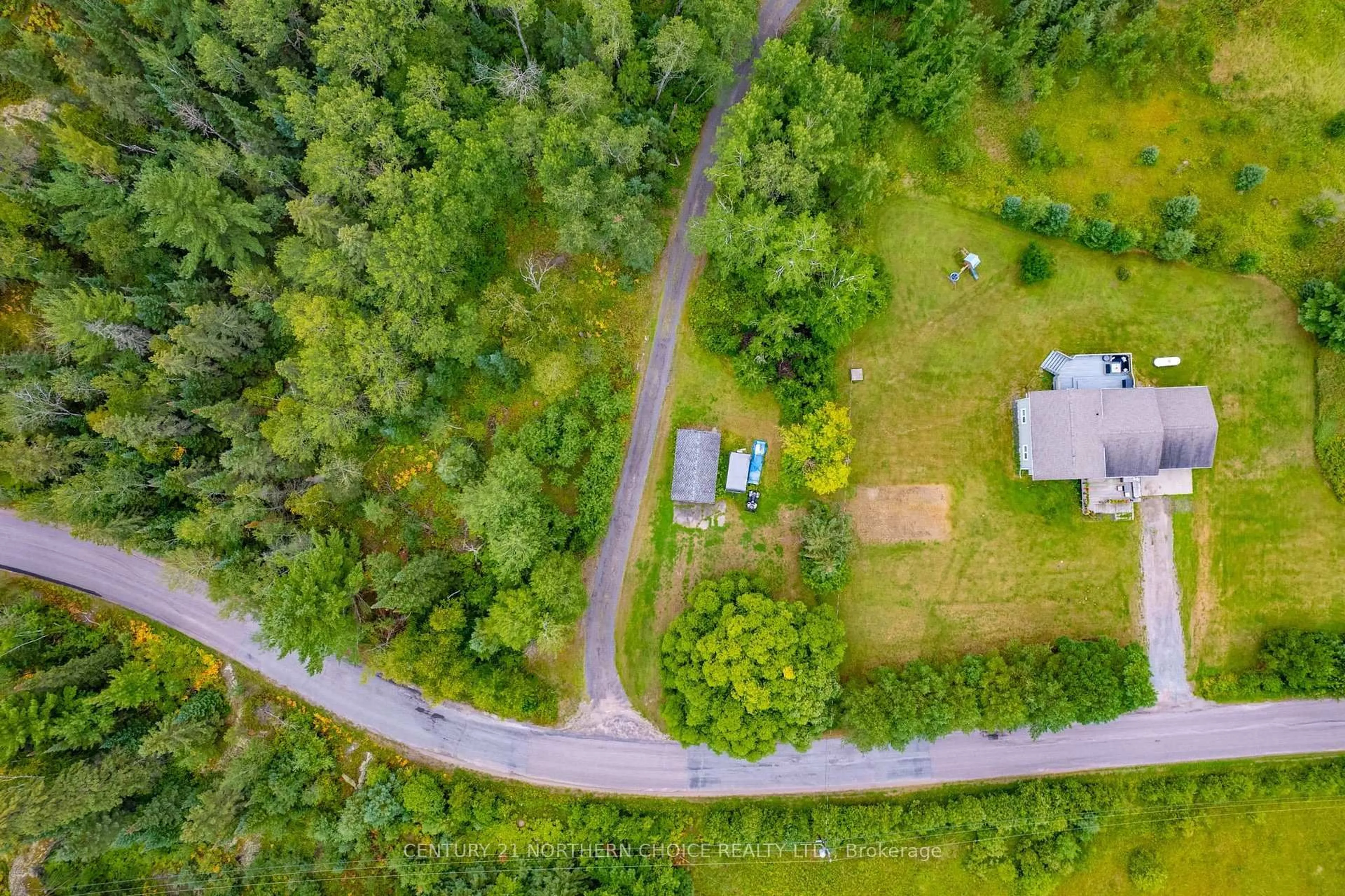 A pic from outside/outdoor area/front of a property/back of a property/a pic from drone, forest/trees view for 93 Peterson Road, Kenora Ontario P9N 0E3