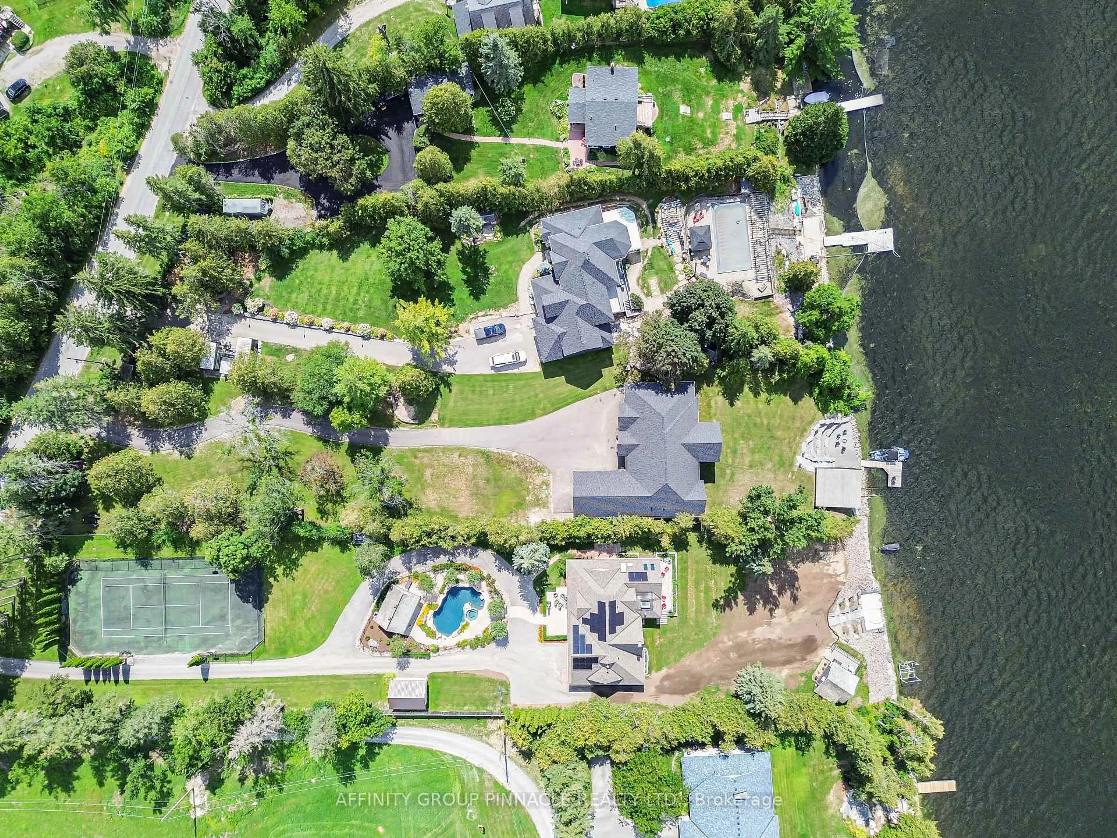 A pic from outside/outdoor area/front of a property/back of a property/a pic from drone, water/lake/river/ocean view for 383 Snug Harbour Rd, Kawartha Lakes Ontario K9V 4R6