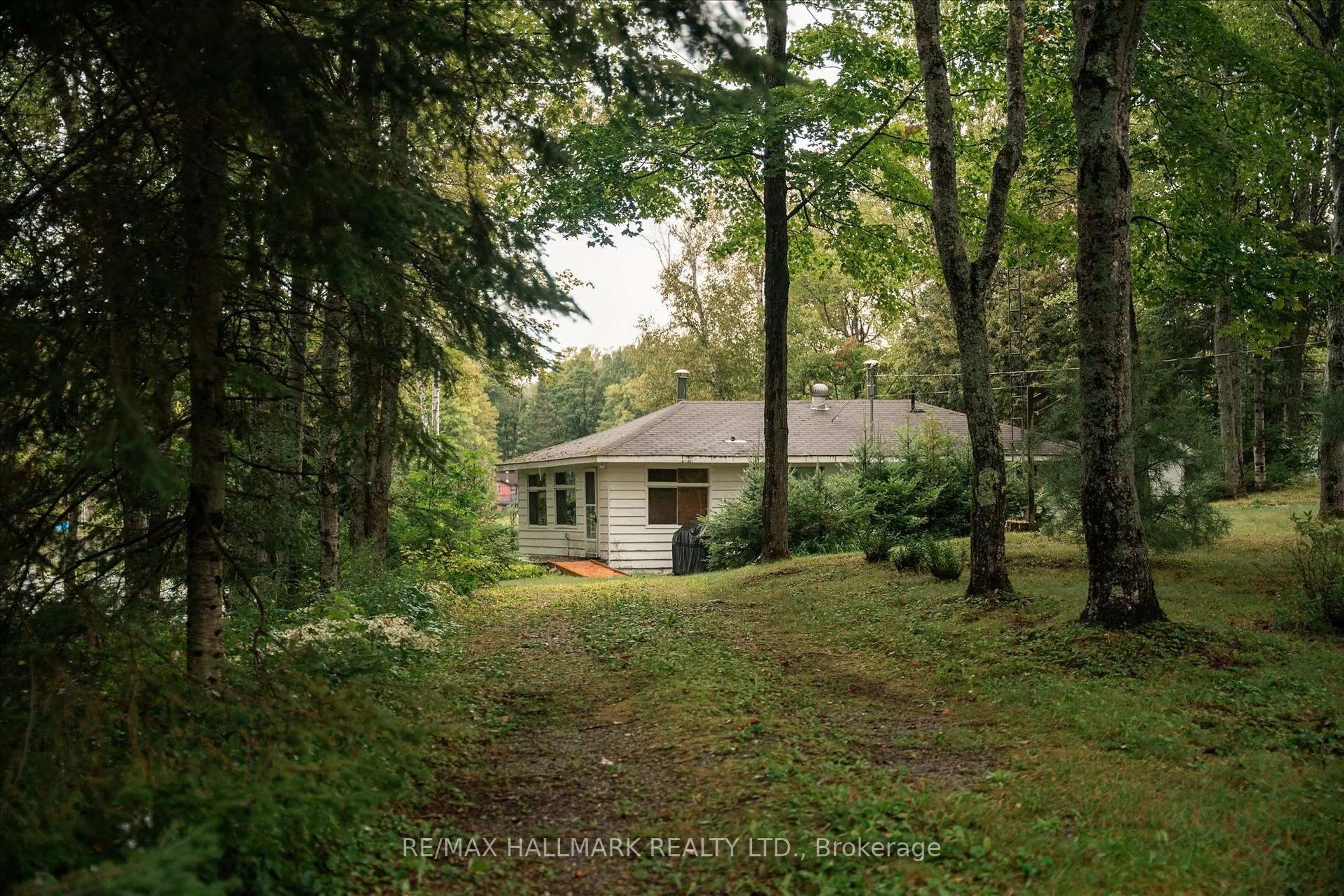 A pic from outside/outdoor area/front of a property/back of a property/a pic from drone, forest/trees view for 1124 Comfort Dr, Highlands East Ontario K0M 1R0
