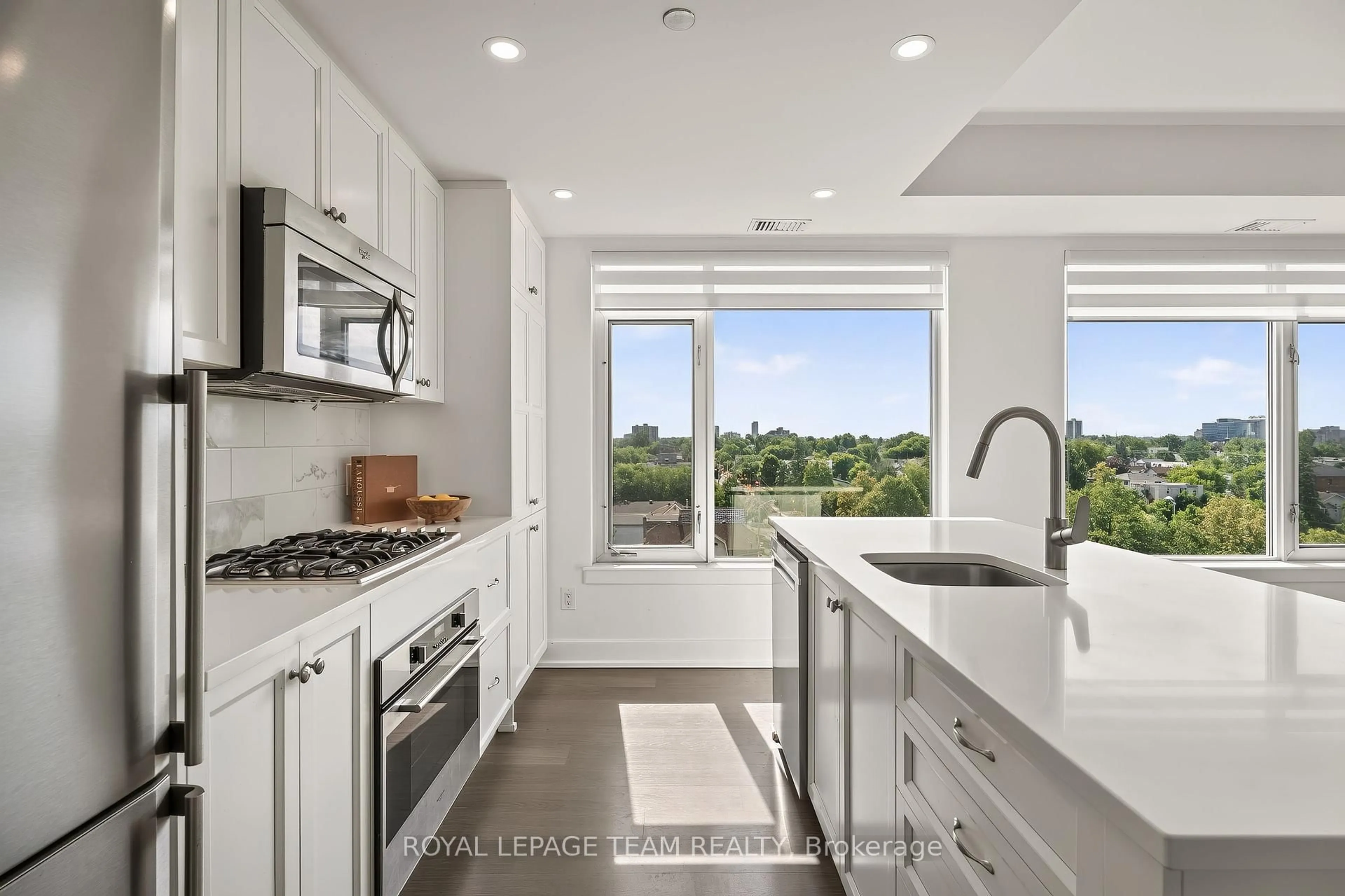Open concept kitchen, ceramic/tile floor for 7 Marquette Ave #506, Ottawa Ontario K1L 8A7
