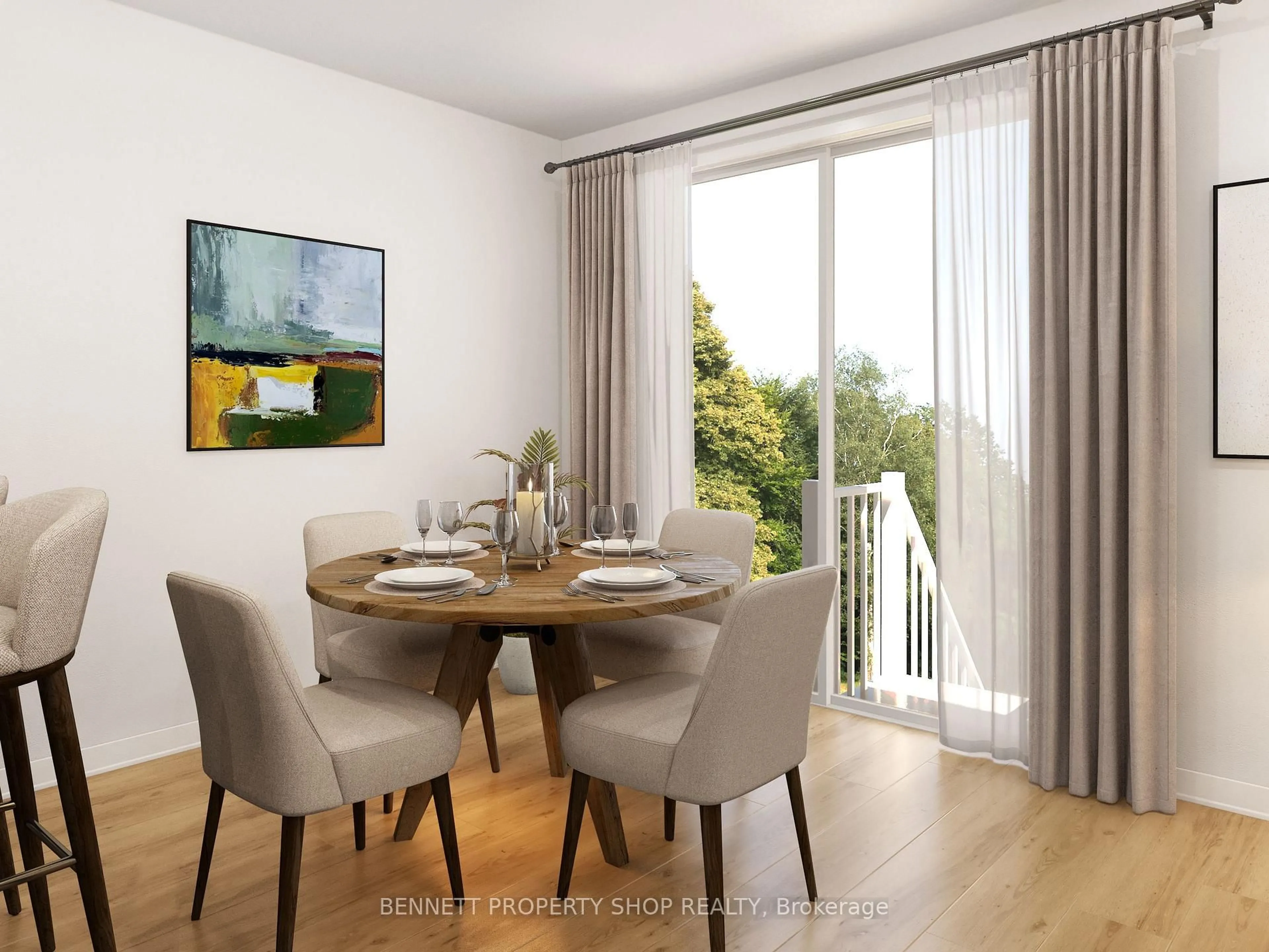 Dining room, wood/laminate floor for 117 Rosalie Rdge, Ottawa Ontario K1W 1G1