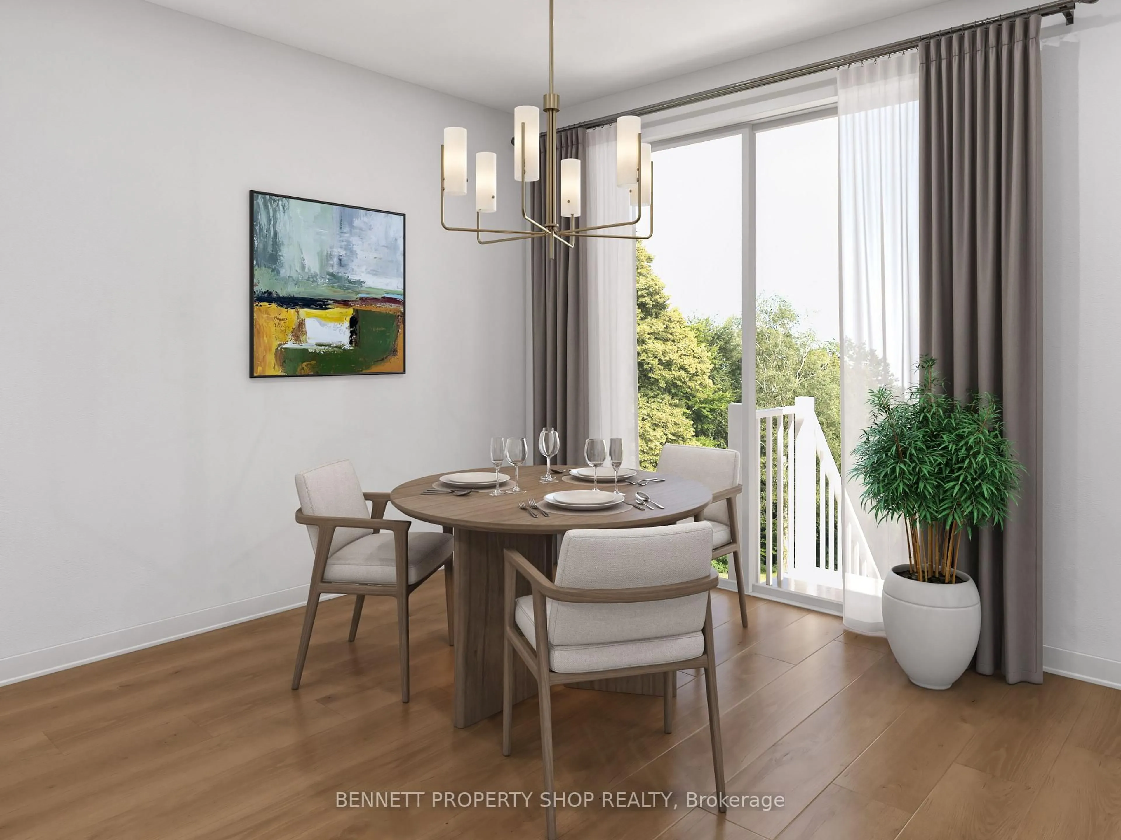 Dining room, wood/laminate floor for 107 Rosalie Rdge, Ottawa Ontario K1W 1G1