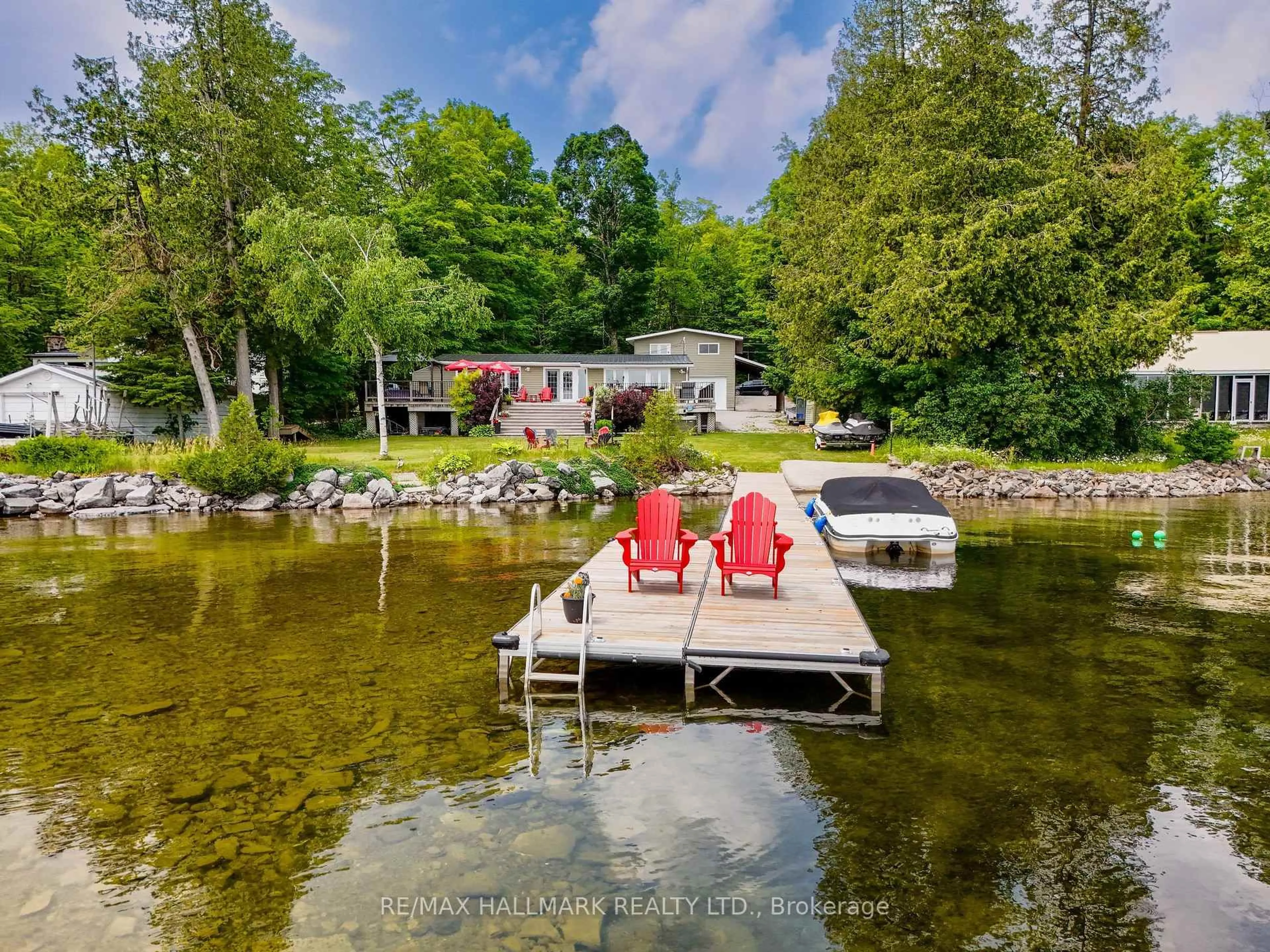 A pic from outside/outdoor area/front of a property/back of a property/a pic from drone, water/lake/river/ocean view for 195 Weldon Dr, Kawartha Lakes Ontario K0M 1K0