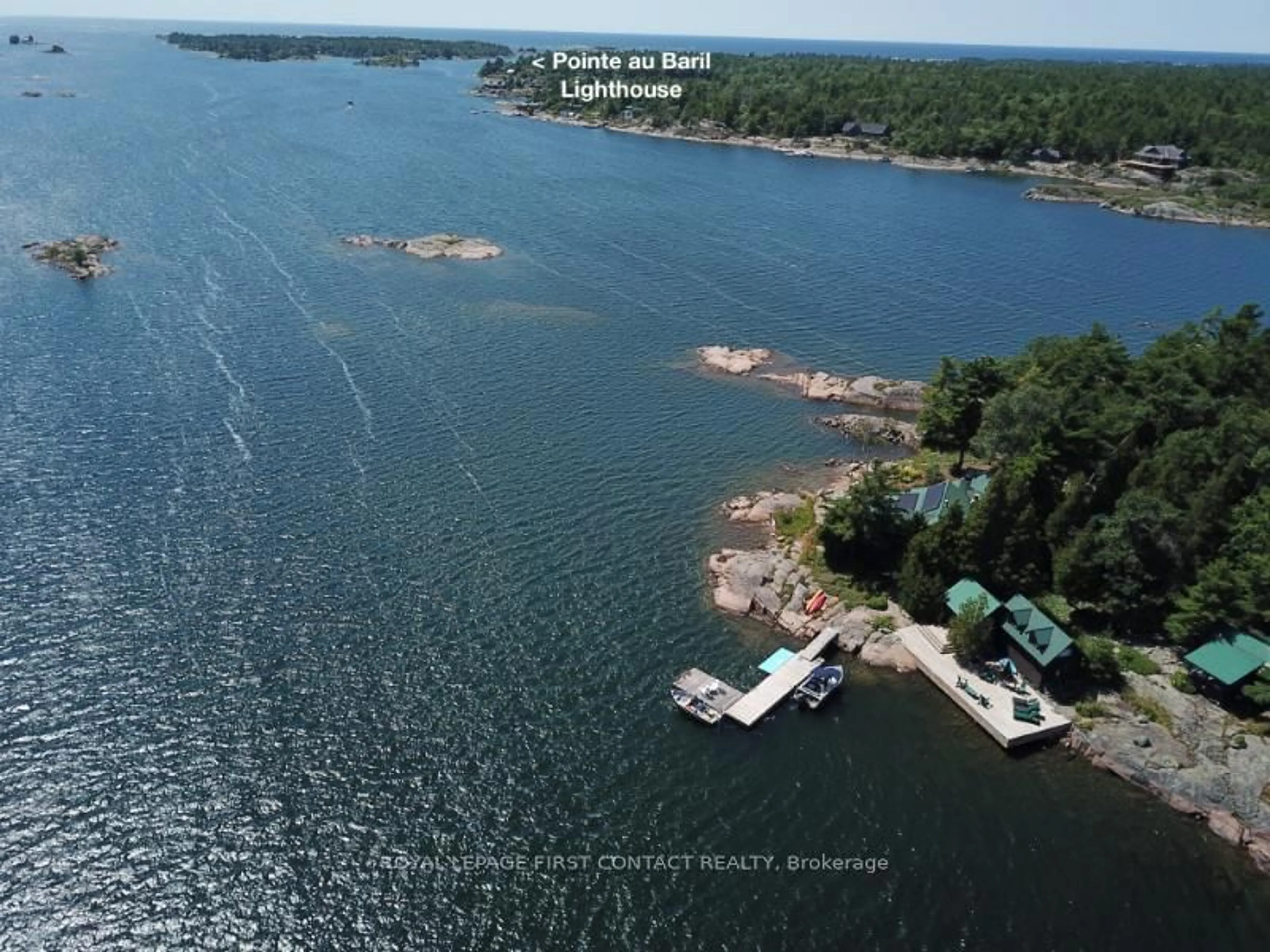 A pic from outside/outdoor area/front of a property/back of a property/a pic from drone, water/lake/river/ocean view for 1 A207 Island, The Archipelago Ontario P0G 1K0