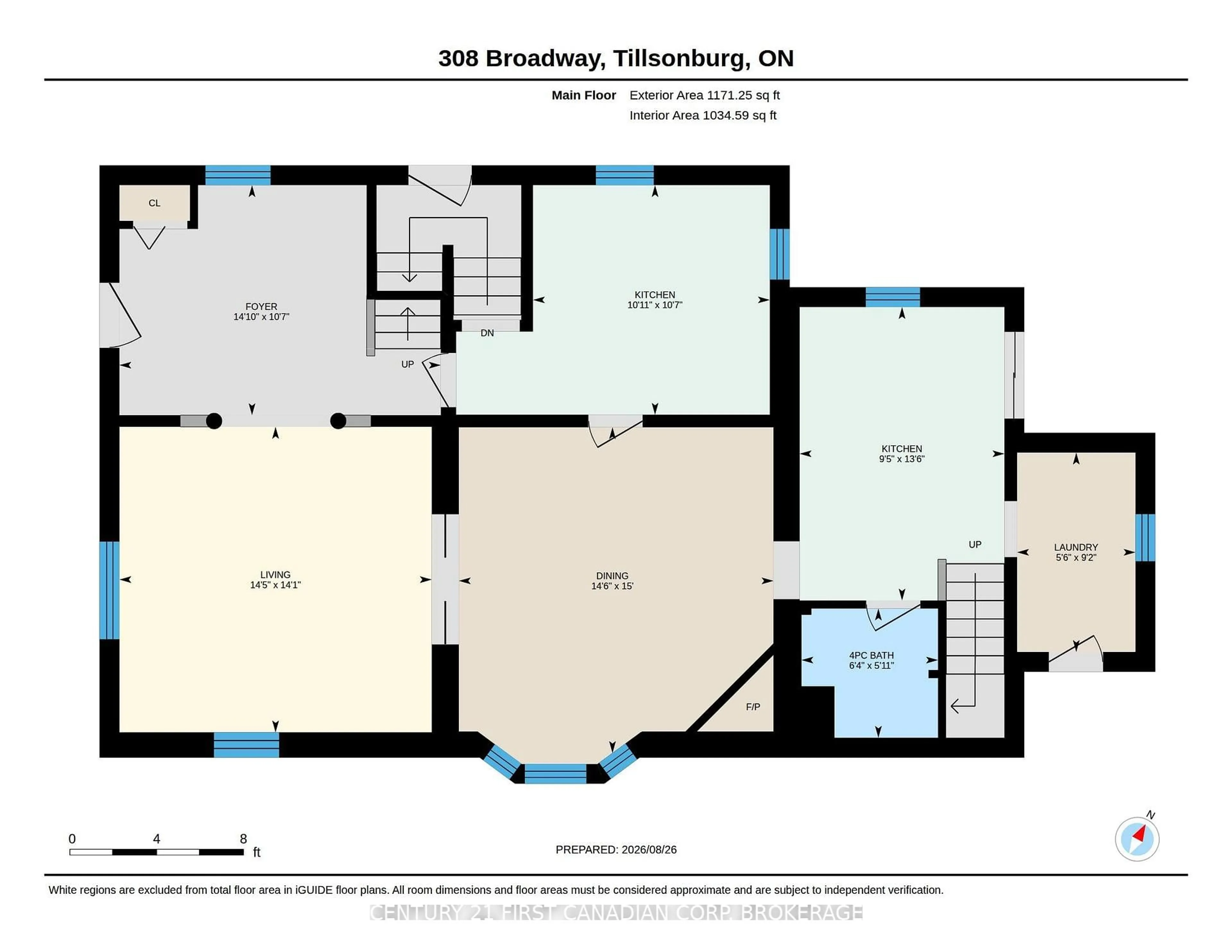 Floor plan for 308 Broadway St, Tillsonburg Ontario N4G 3S1