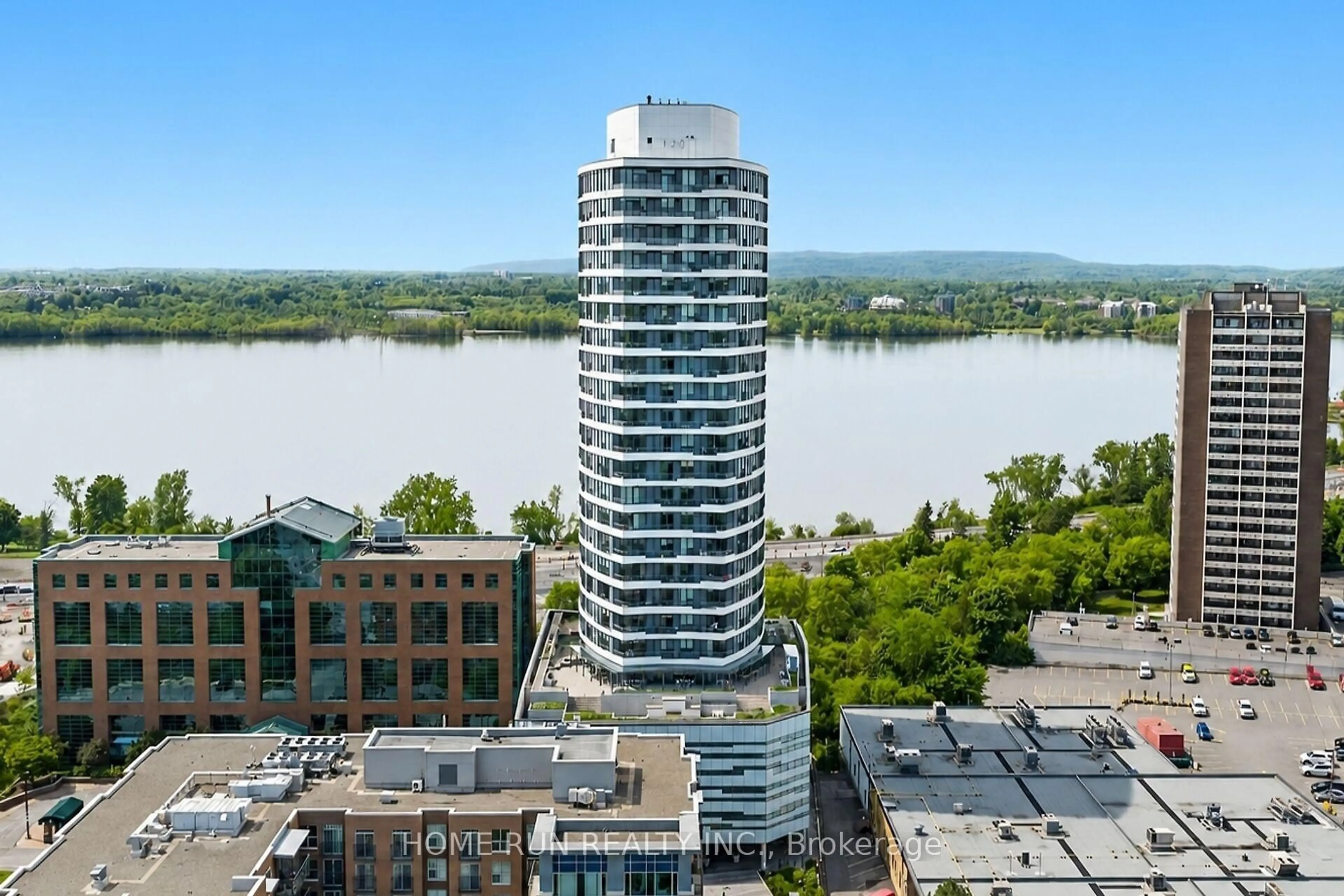 A pic from outside/outdoor area/front of a property/back of a property/a pic from drone, water/lake/river/ocean view for 485 Richmond Rd #1507, Ottawa Ontario K2A 3W9