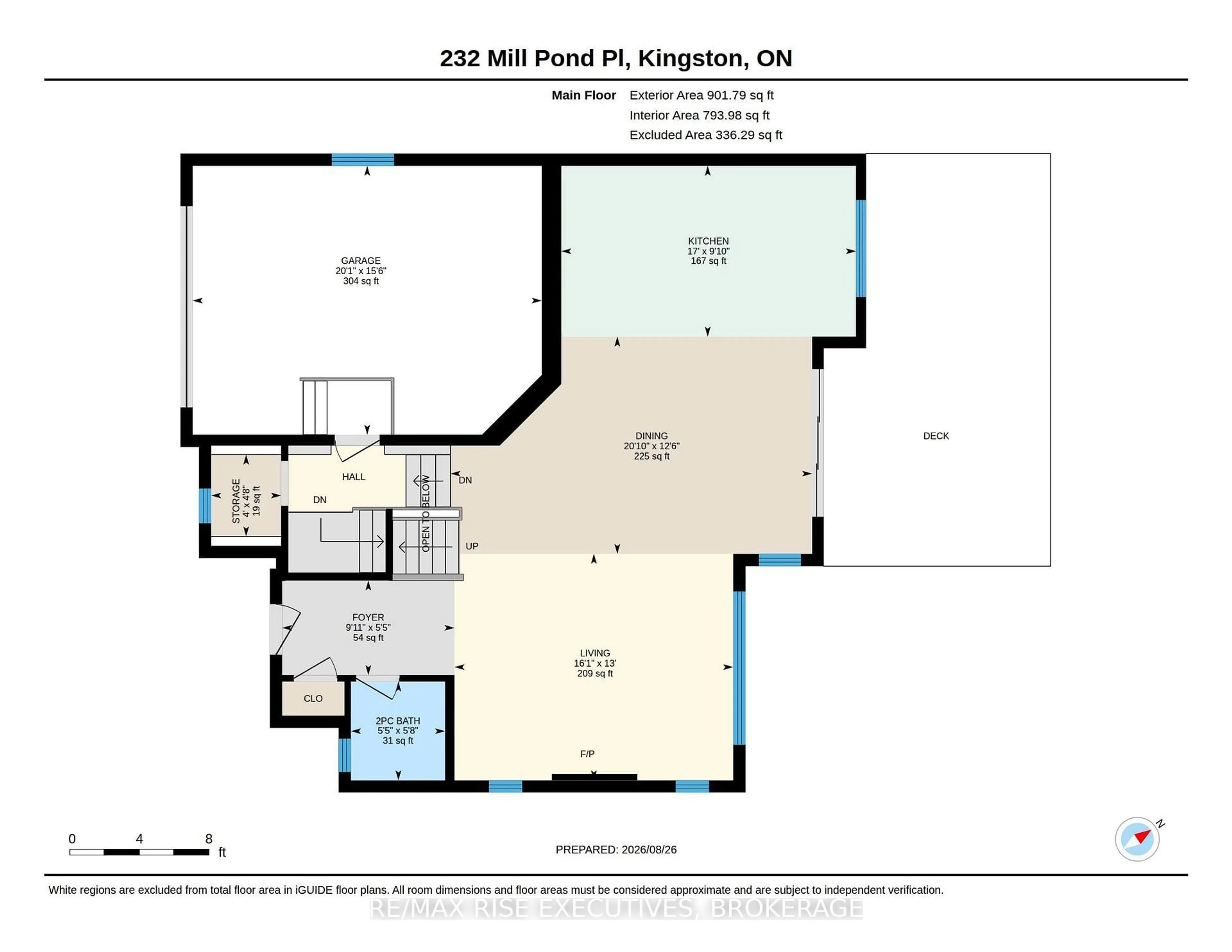 Floor plan for 232 Mill Pond Pl, Kingston Ontario K7M 0C9
