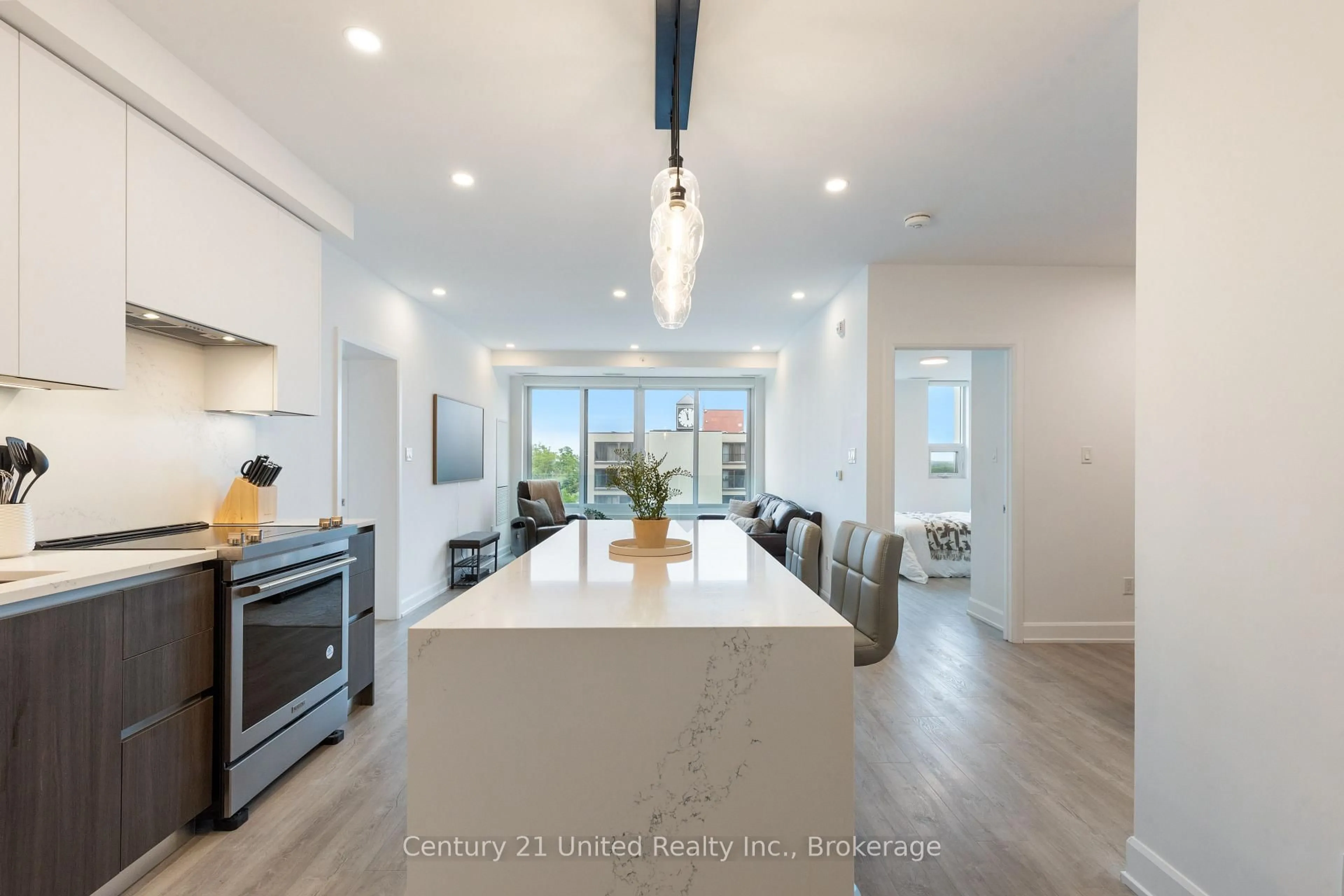 Open concept kitchen, ceramic/tile floor for 195 Hunter St #705, Peterborough Ontario K9H 1G9