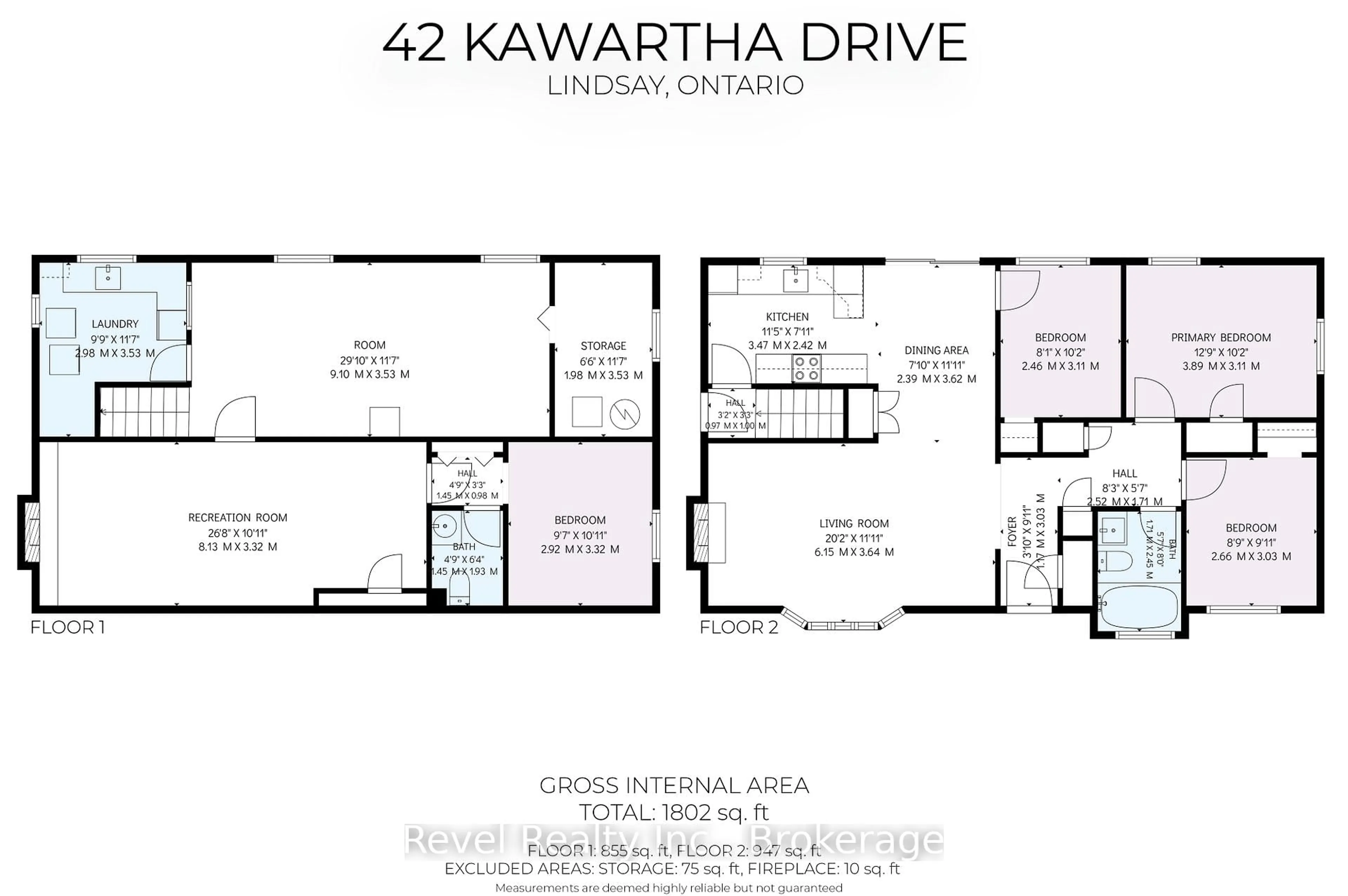 Floor plan for 42 Kawartha Dr, Kawartha Lakes Ontario K9V 1A5