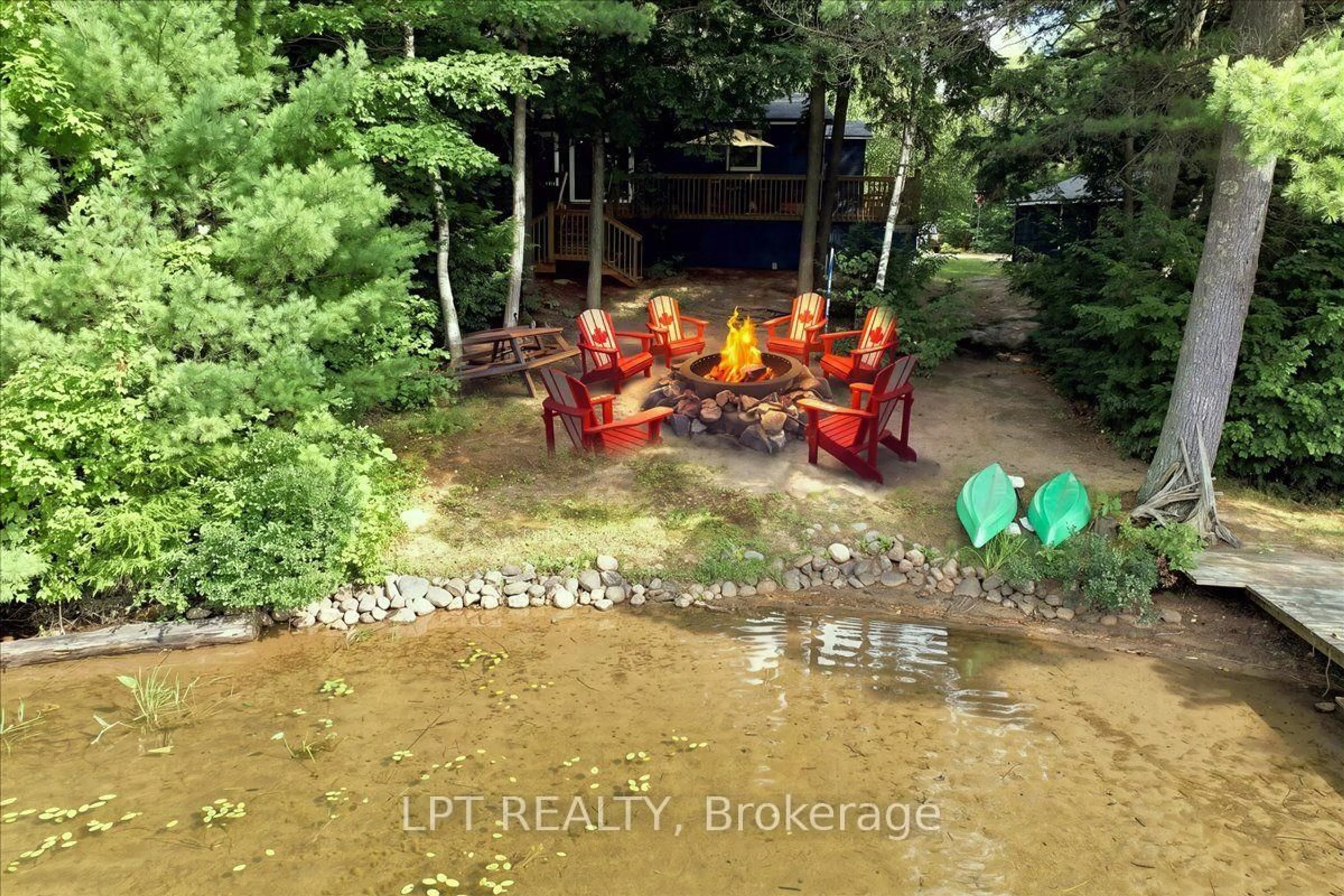 A pic from outside/outdoor area/front of a property/back of a property/a pic from drone, water/lake/river/ocean view for 48 Broadriver Rd, Seguin Ontario P2A 2W8