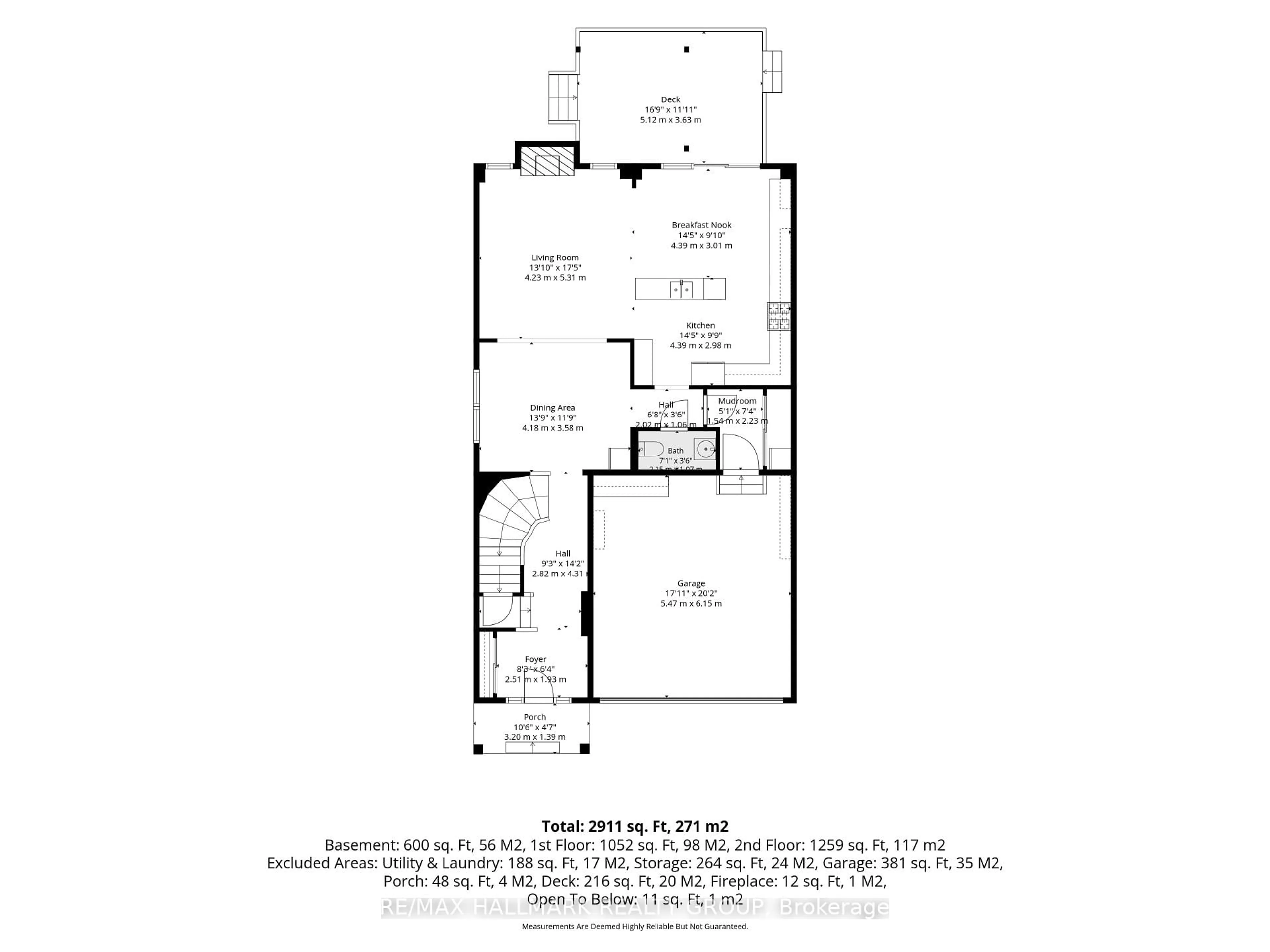 Floor plan for 220 Enclave Walk, Ottawa Ontario K1W 0J4