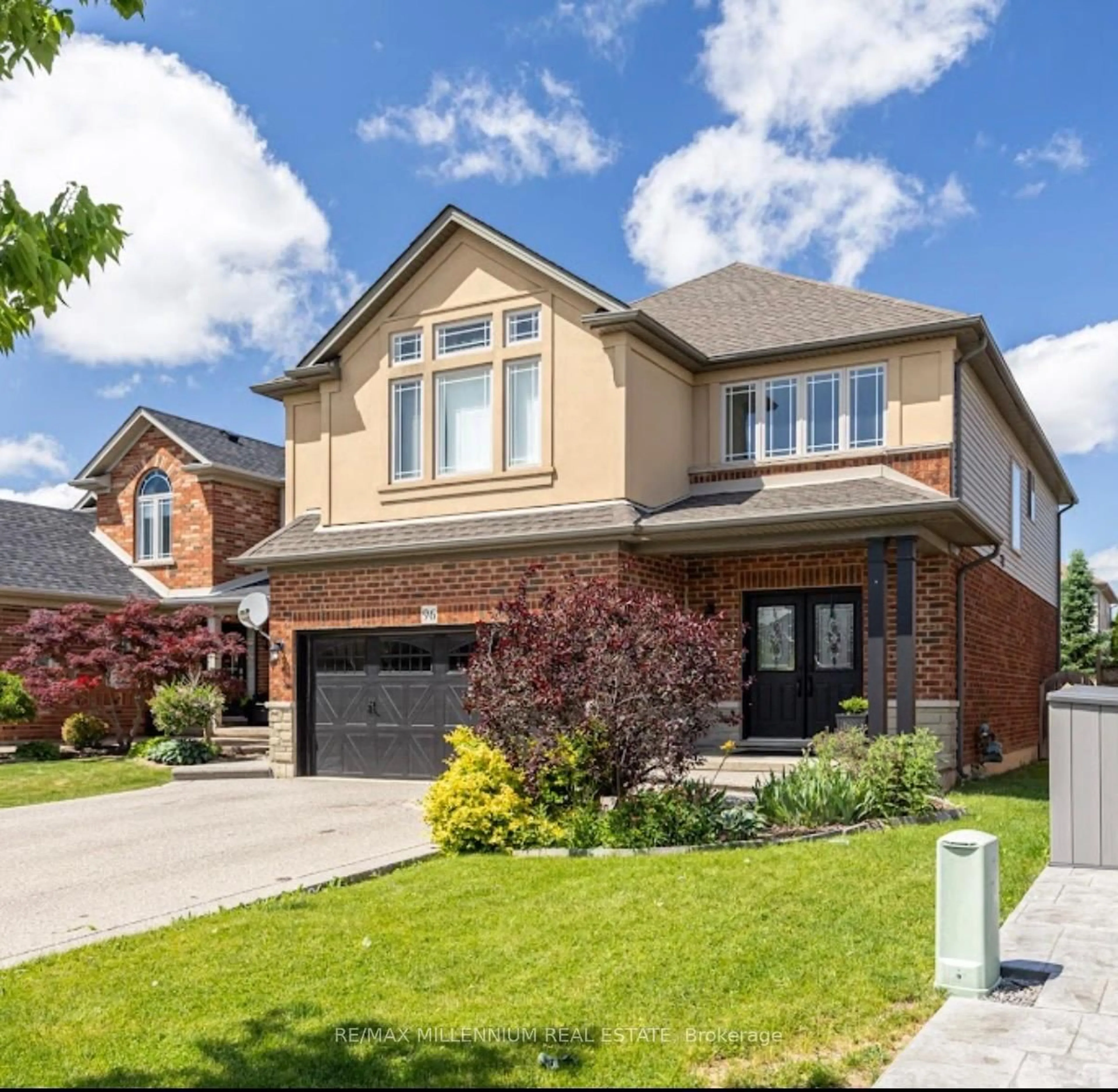 Home with brick exterior material, street for 96 Windwood Dr, Hamilton Ontario L0R 1C0