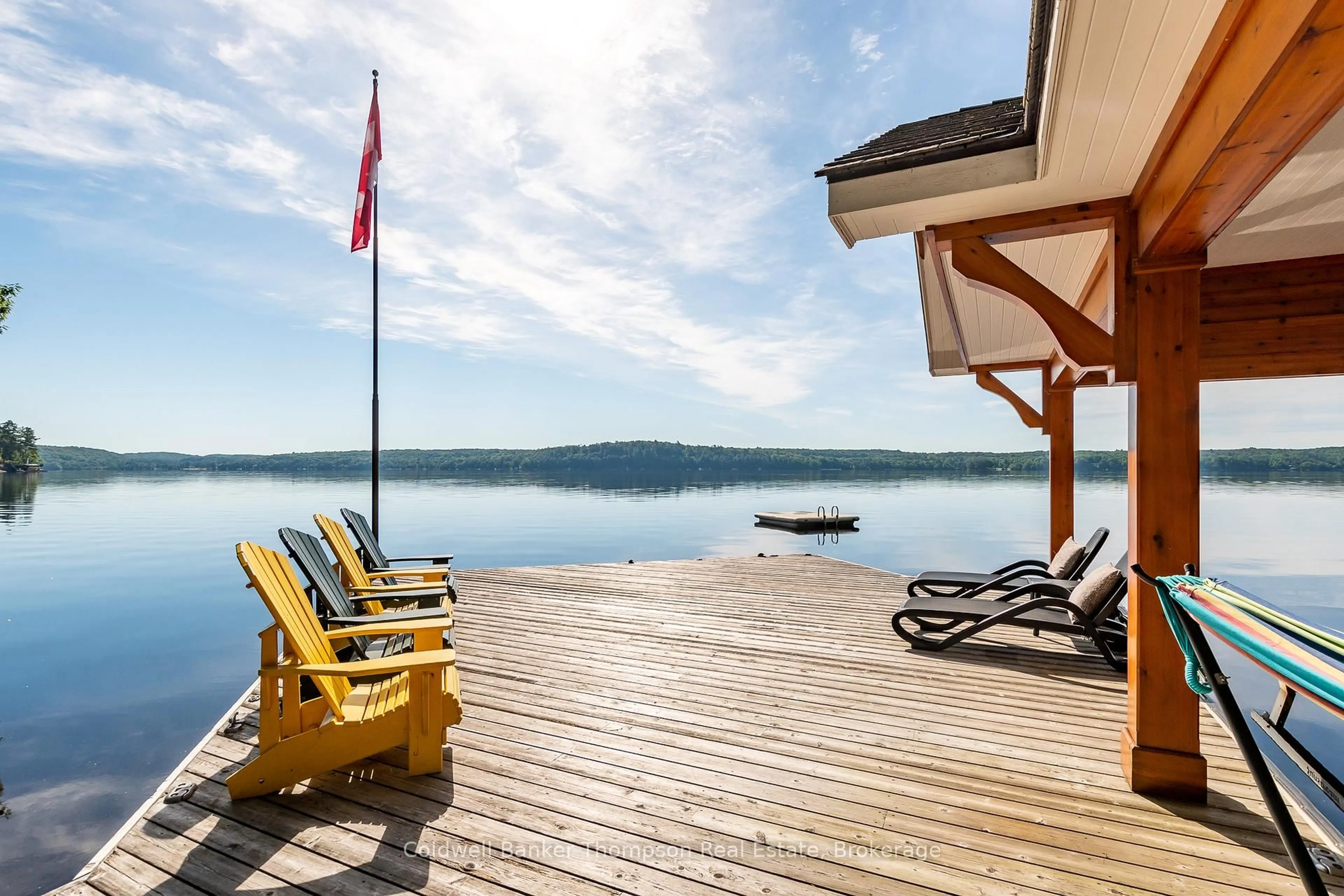 Patio, water/lake/river/ocean view for 707 Evergreen Tr, Huntsville Ontario P1H 2L5