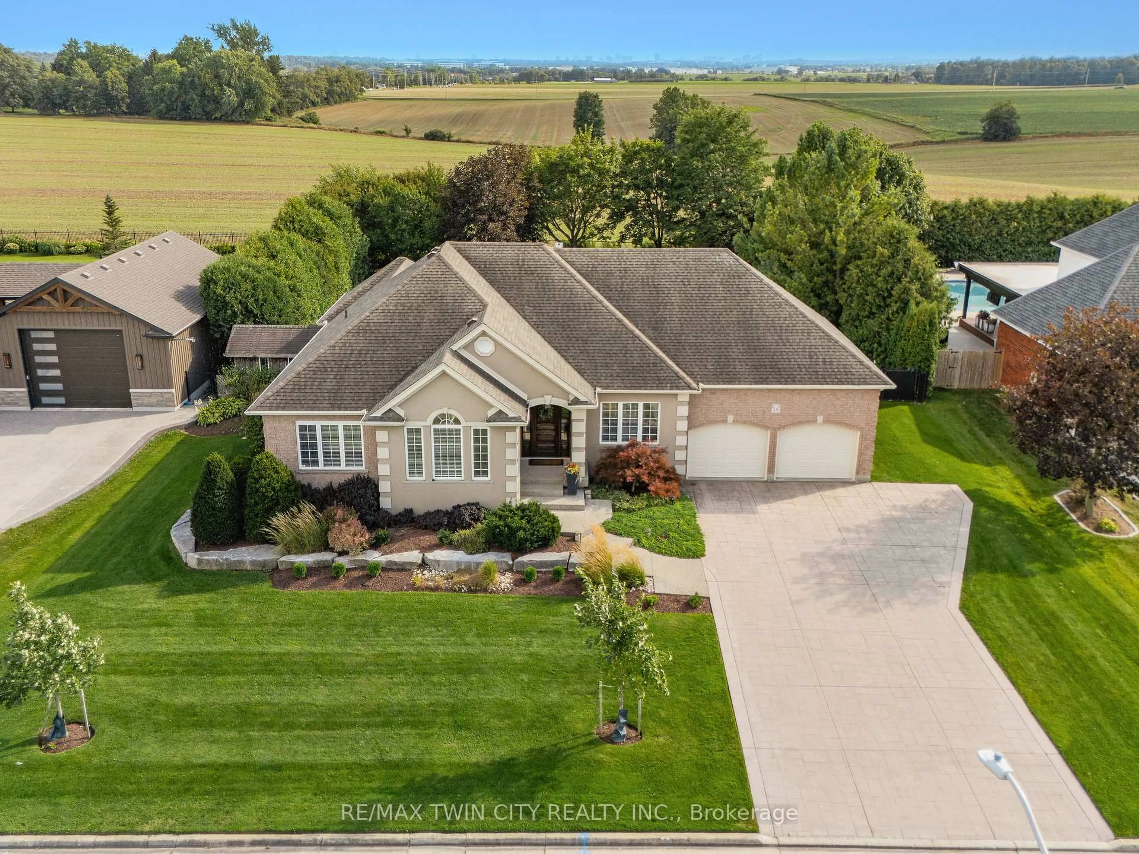 A pic from outside/outdoor area/front of a property/back of a property/a pic from drone, water/lake/river/ocean view for 26 Weberlyn Cres, Woolwich Ontario N0B 1N0
