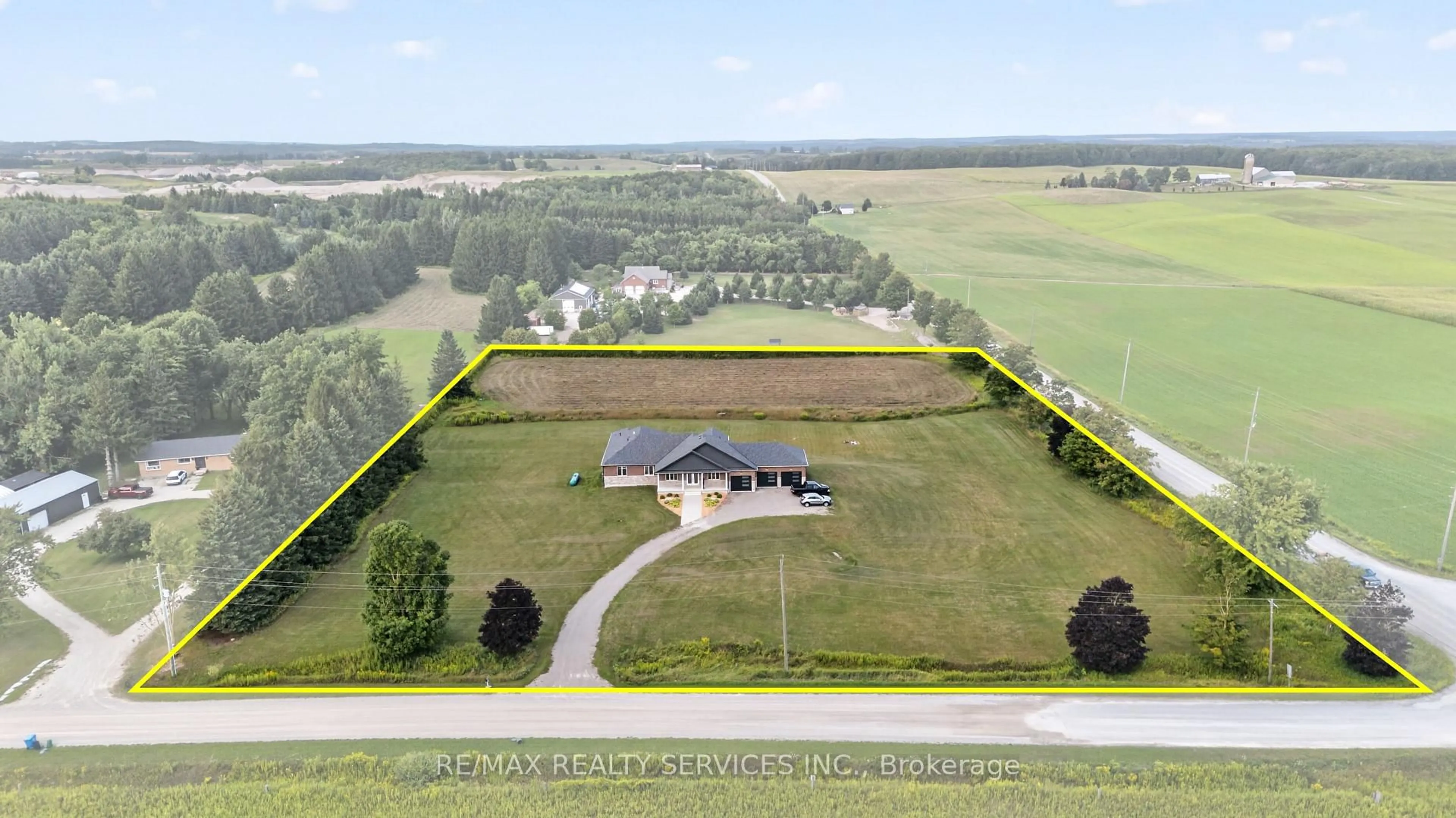 A pic from outside/outdoor area/front of a property/back of a property/a pic from drone, water/lake/river/ocean view for 311009 16 Line, East Garafraxa Ontario L9W 7C6