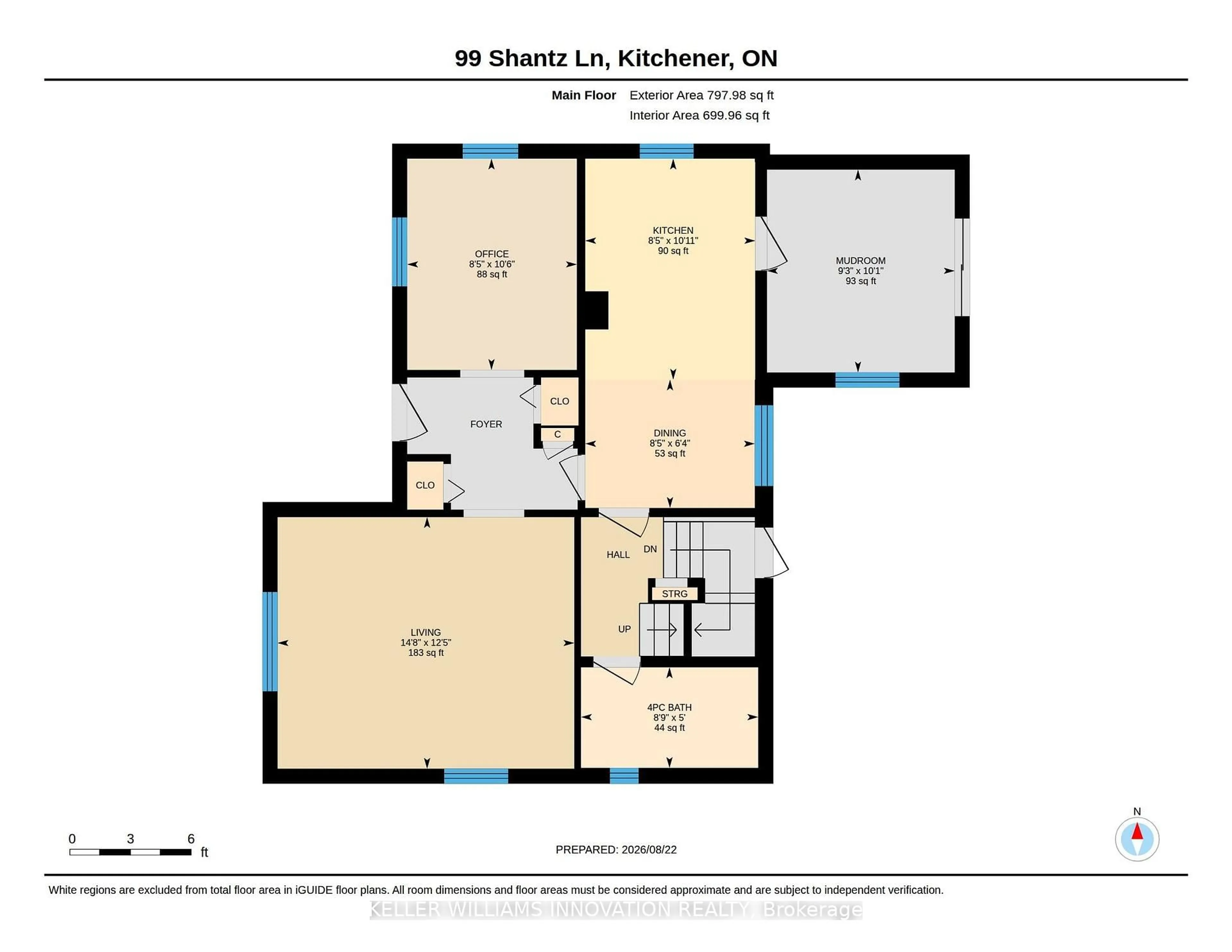Floor plan for 99 Shantz Lane, Kitchener Ontario N2A 1T7