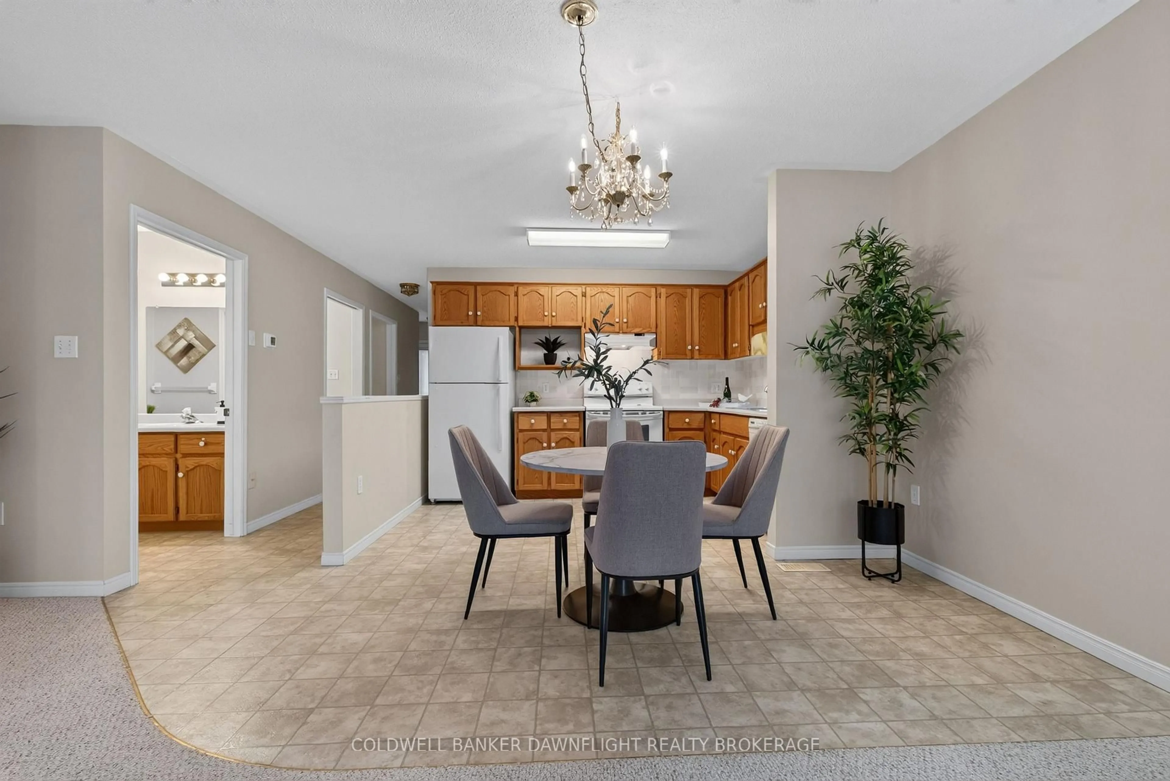 Open concept kitchen, ceramic/tile floor for 300 Johnt St #51, Stratford Ontario N5A 7V5