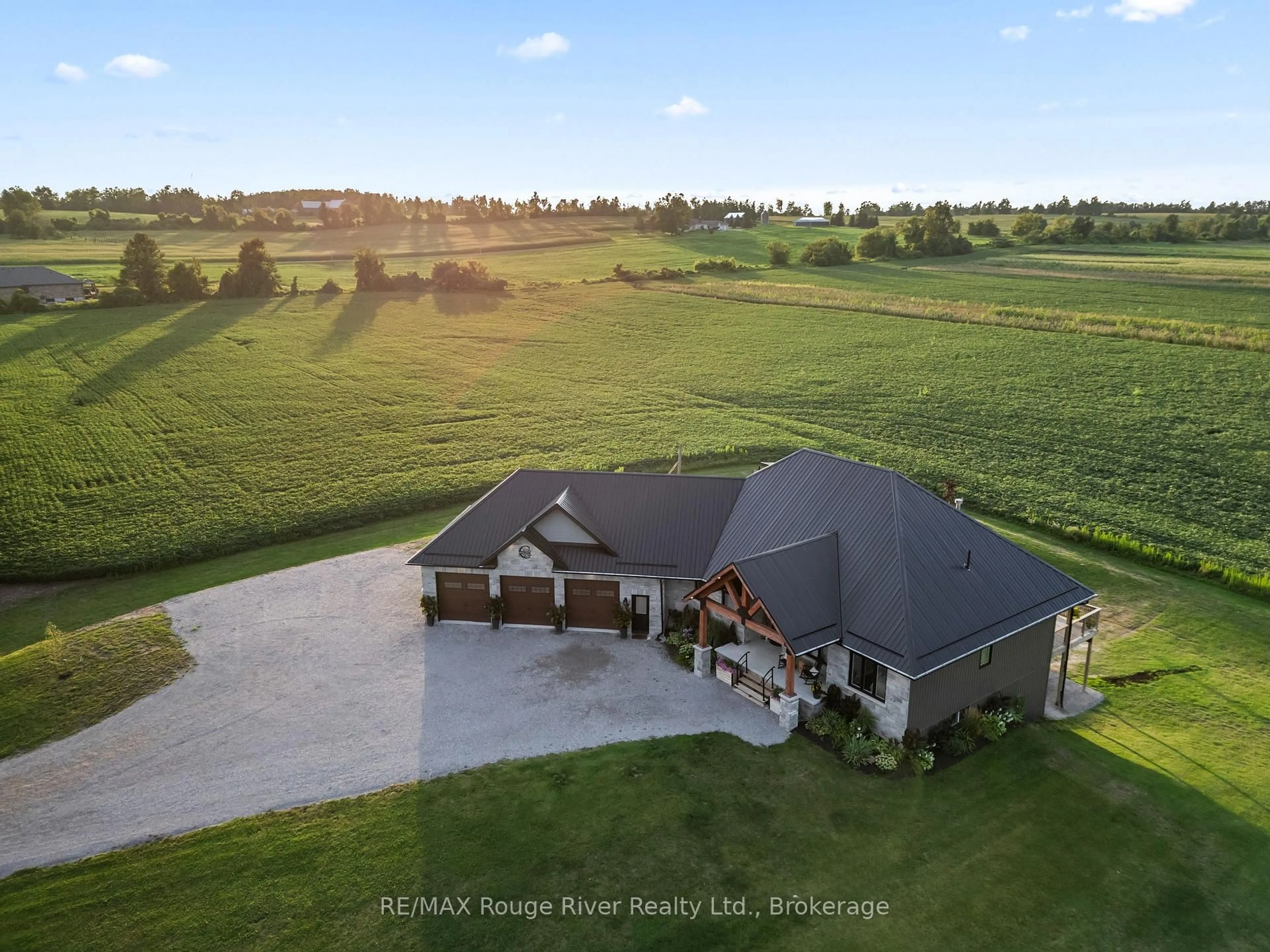 A pic from outside/outdoor area/front of a property/back of a property/a pic from drone, water/lake/river/ocean view for 914 Sharpe Line, Cavan Monaghan Ontario L0A 1C0