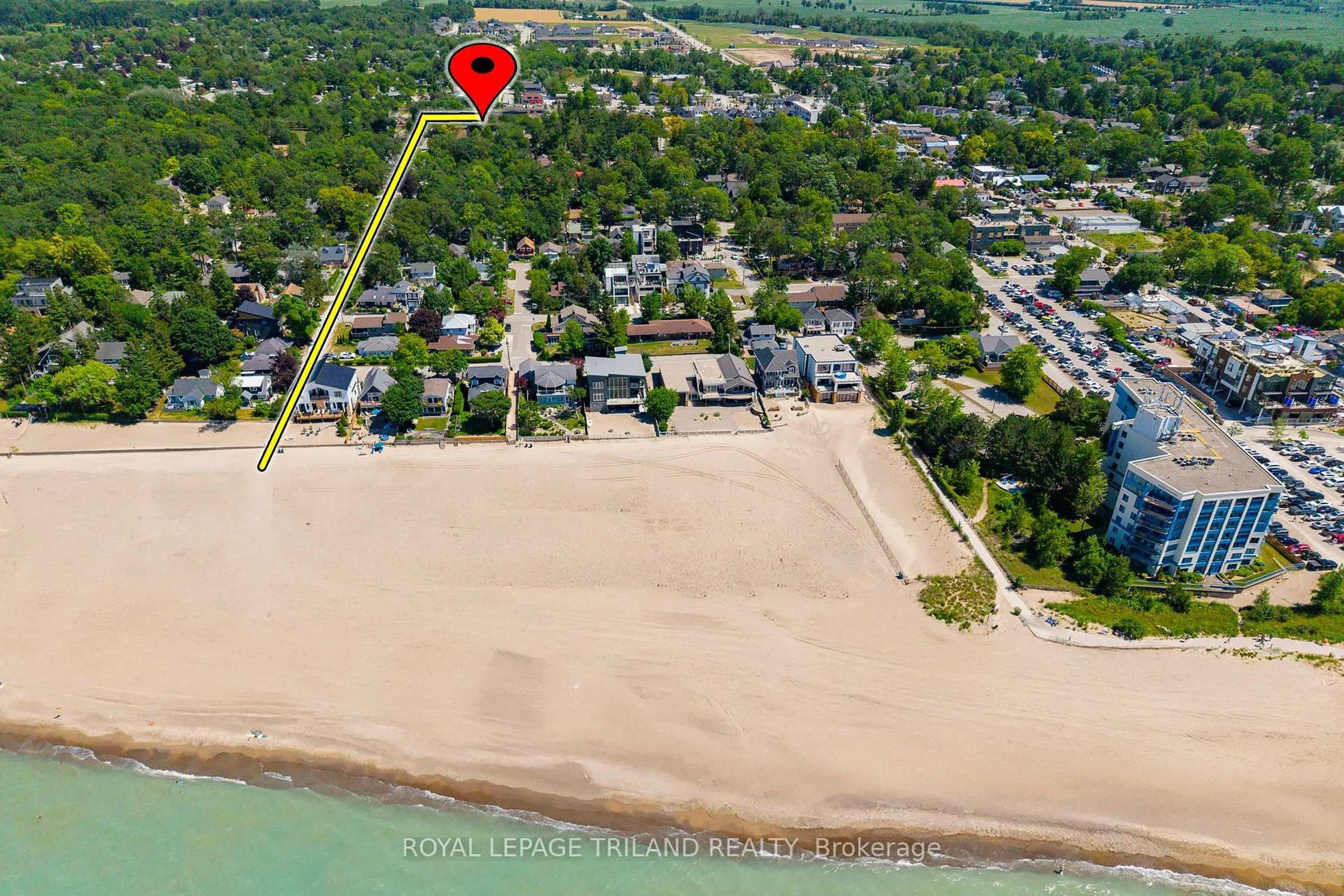 A pic from outside/outdoor area/front of a property/back of a property/a pic from drone, water/lake/river/ocean view for 17 VILLAGE Gate, Lambton Shores Ontario N0M 1T0