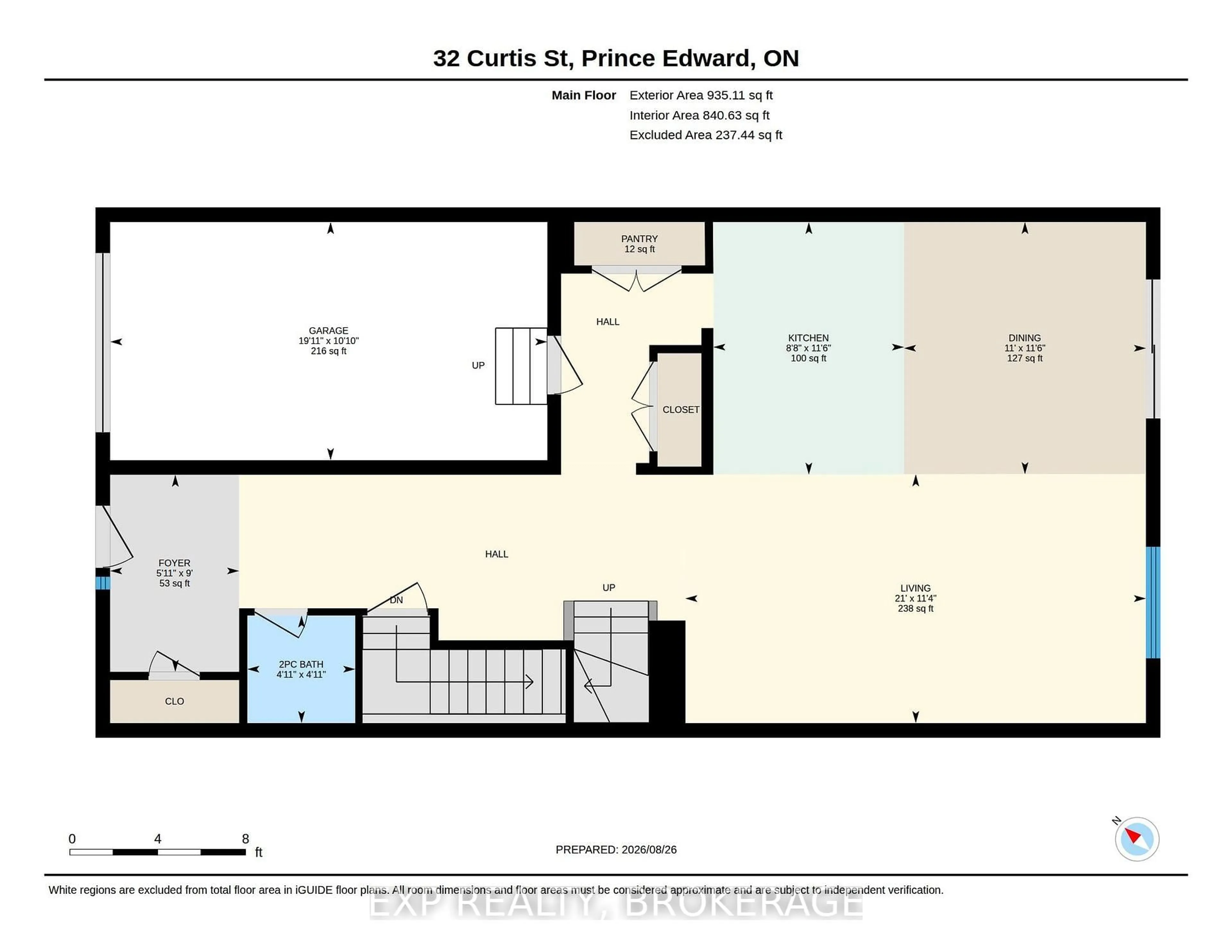 Floor plan for 32 CURTIS St, Prince Edward County Ontario K0K 2T0