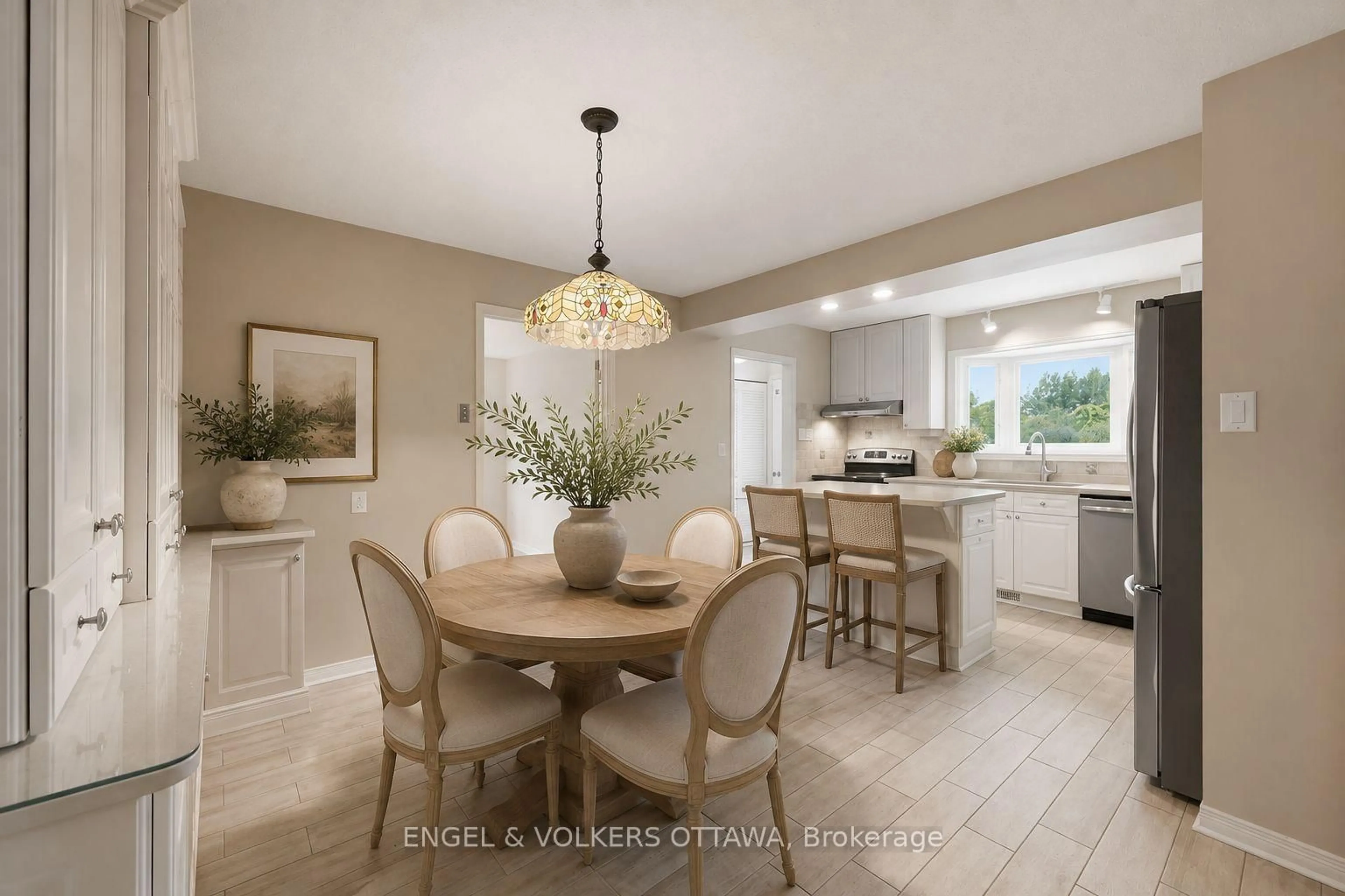 Open concept kitchen, ceramic/tile floor for 885 Plante Dr, Ottawa Ontario K1V 9E3