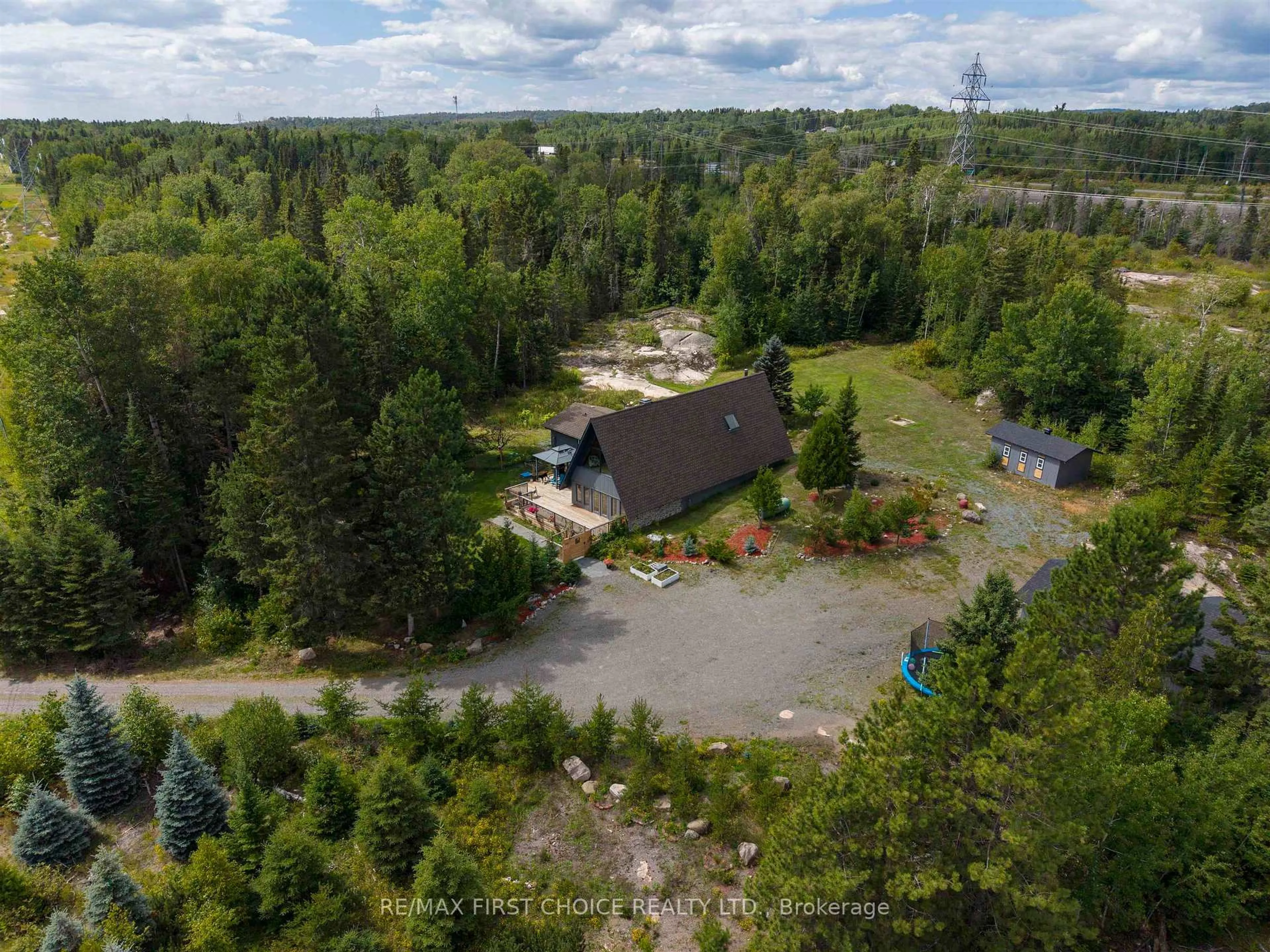 A pic from outside/outdoor area/front of a property/back of a property/a pic from drone, forest/trees view for 1950 Lakeshore Dr, Shuniah Ontario P7A 0L3