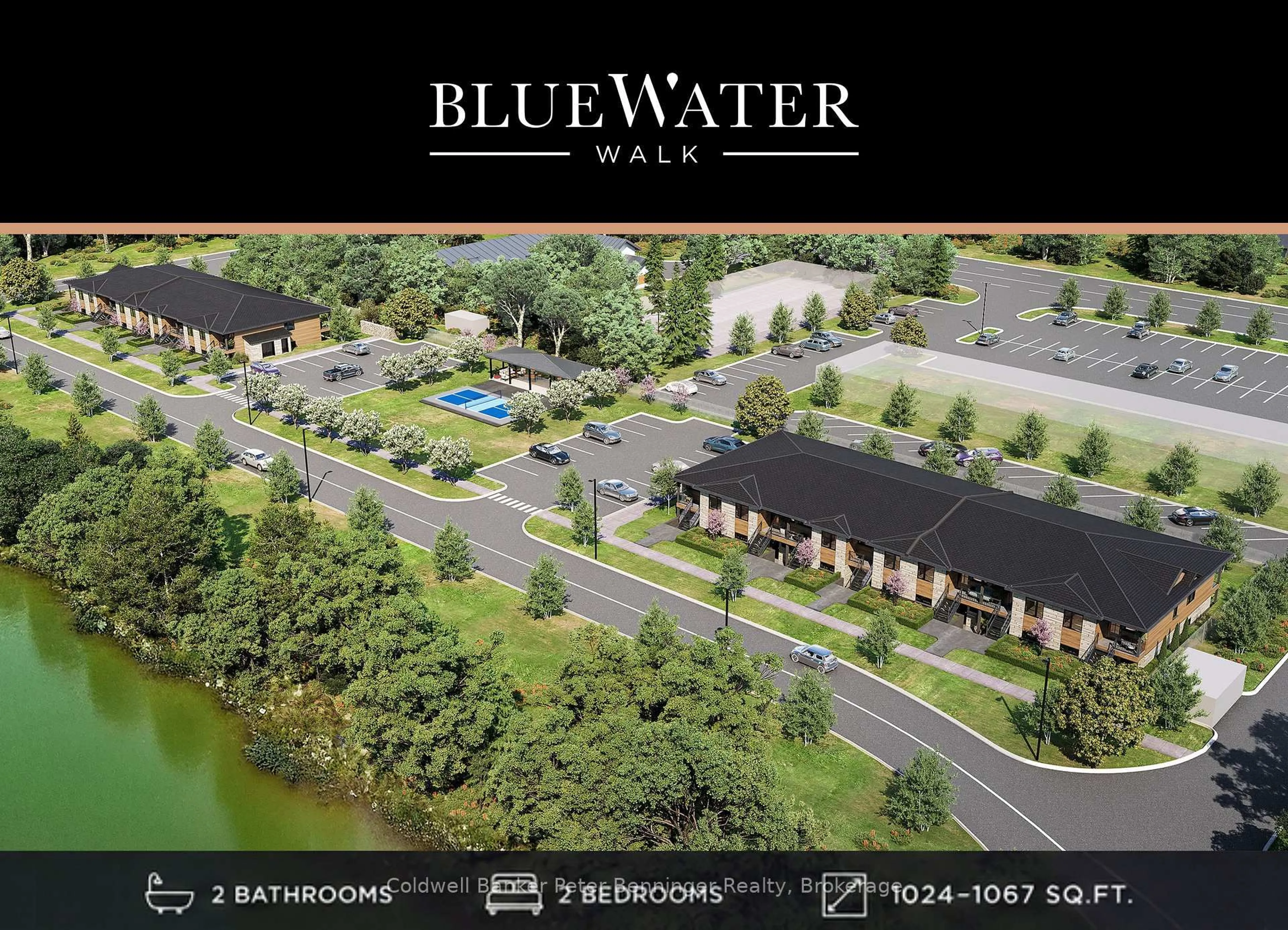 A pic from outside/outdoor area/front of a property/back of a property/a pic from drone, water/lake/river/ocean view for 215B Concession Rd 10 #28, Saugeen Shores Ontario N0H 2C7