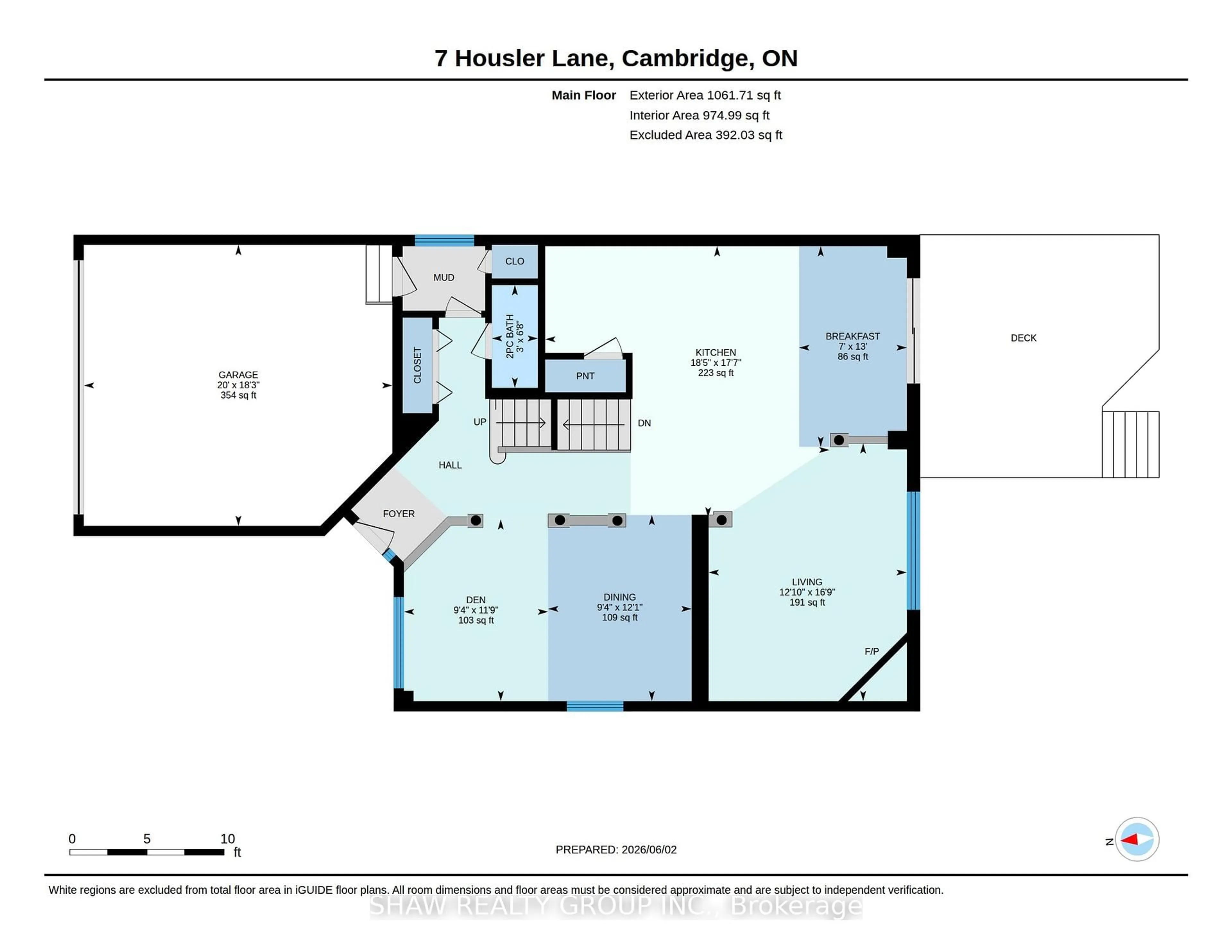 Floor plan for 7 Housler Lane, Cambridge Ontario N3C 4H7