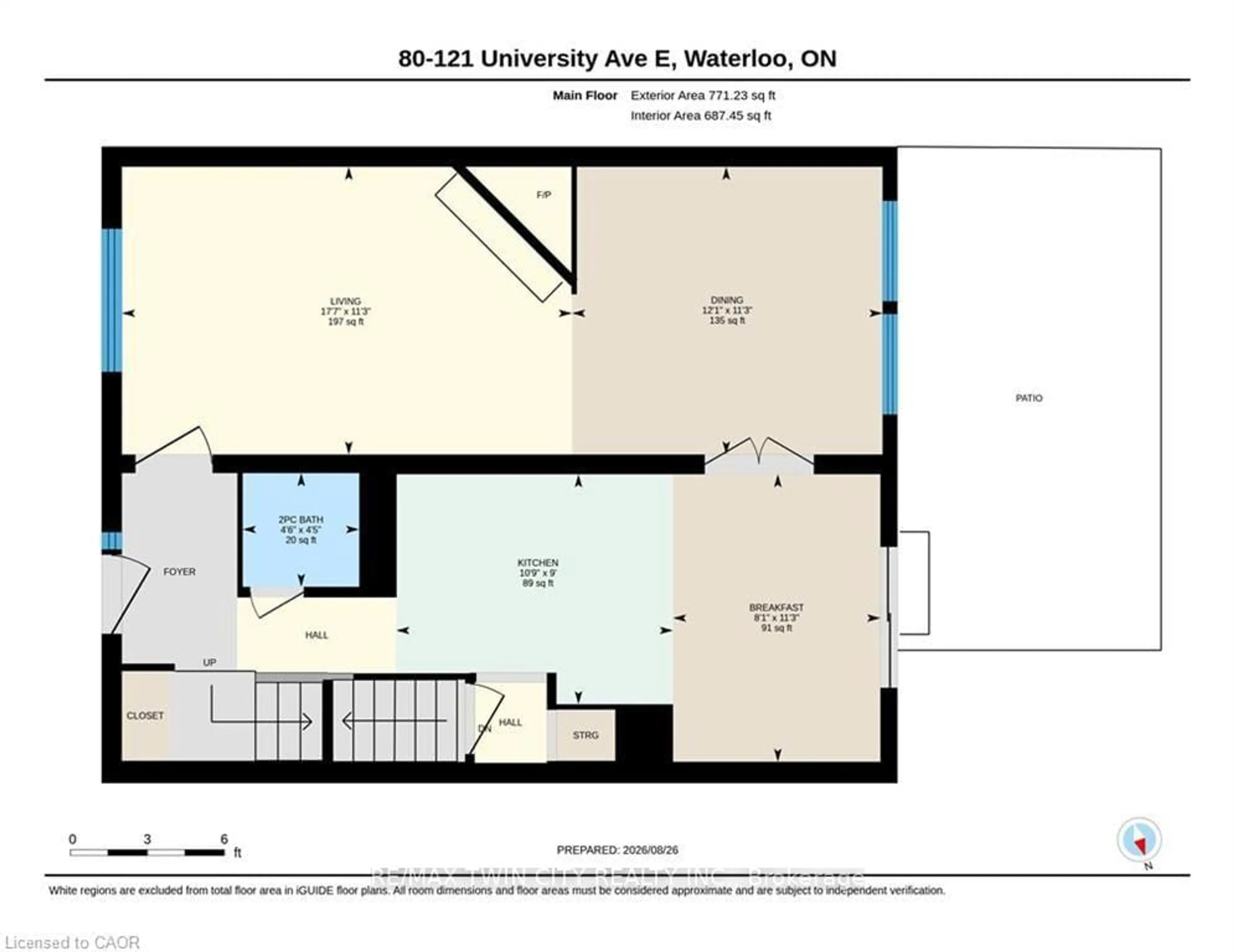 Floor plan for 121 University Ave #80, Waterloo Ontario N2J 4J1