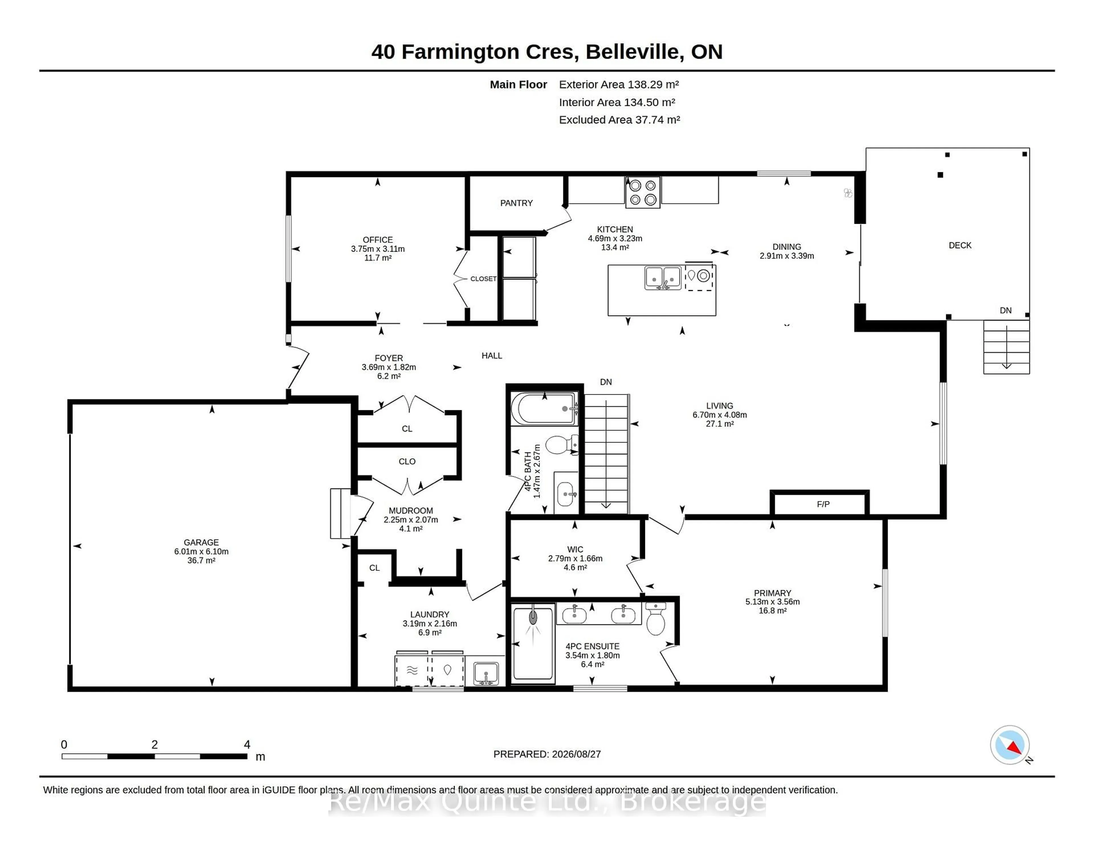 Floor plan for 40 Farmington Cres, Belleville Ontario K8N 0J8
