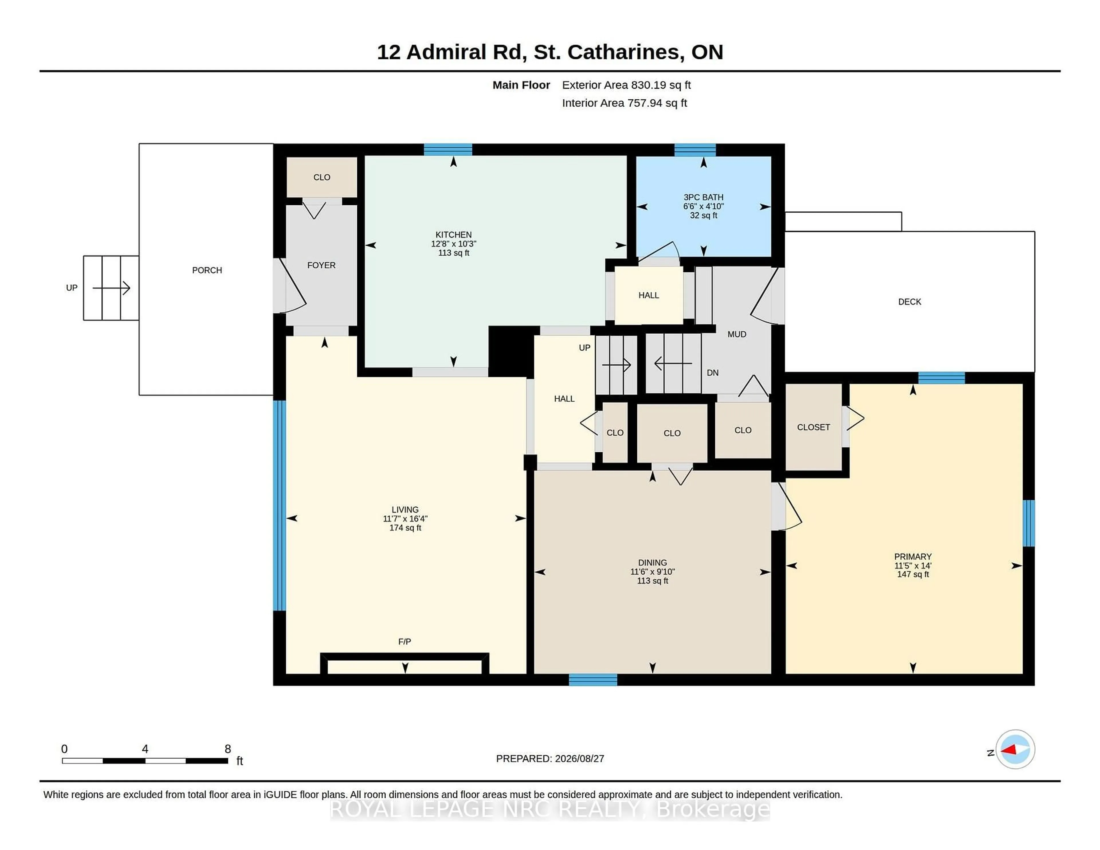Floor plan for 12 Admiral Rd, St. Catharines Ontario L2P 1G5