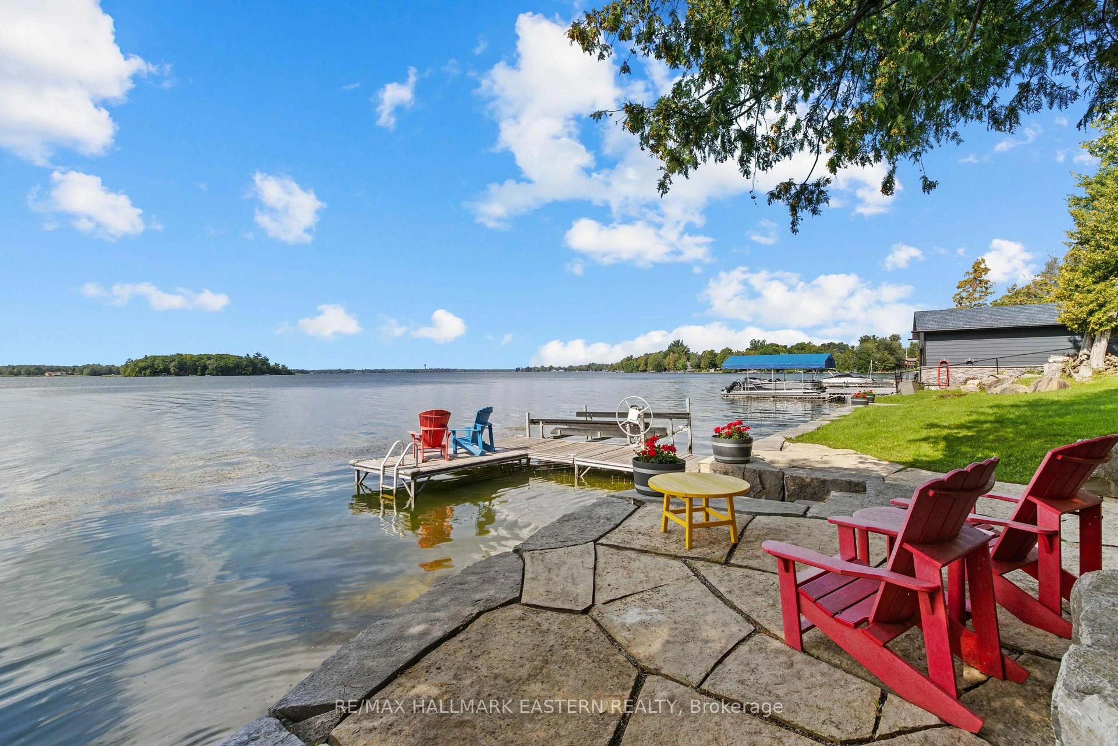 Patio, water/lake/river/ocean view for 1714 Poplar Point Rd, Selwyn Ontario K9J 6X5