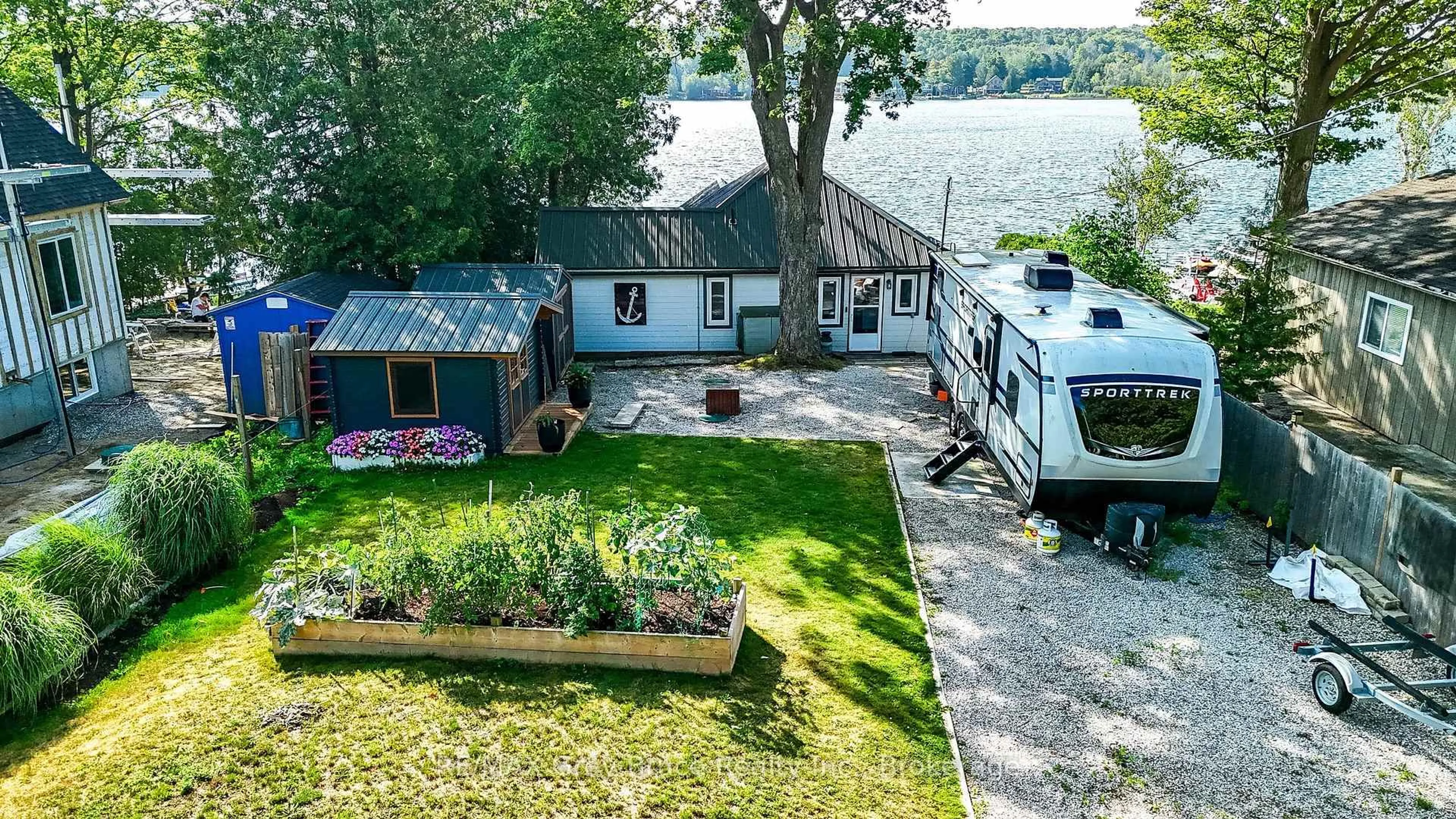 A pic from outside/outdoor area/front of a property/back of a property/a pic from drone, water/lake/river/ocean view for 38 Maple Dr, South Bruce Peninsula Ontario N0H 1A0
