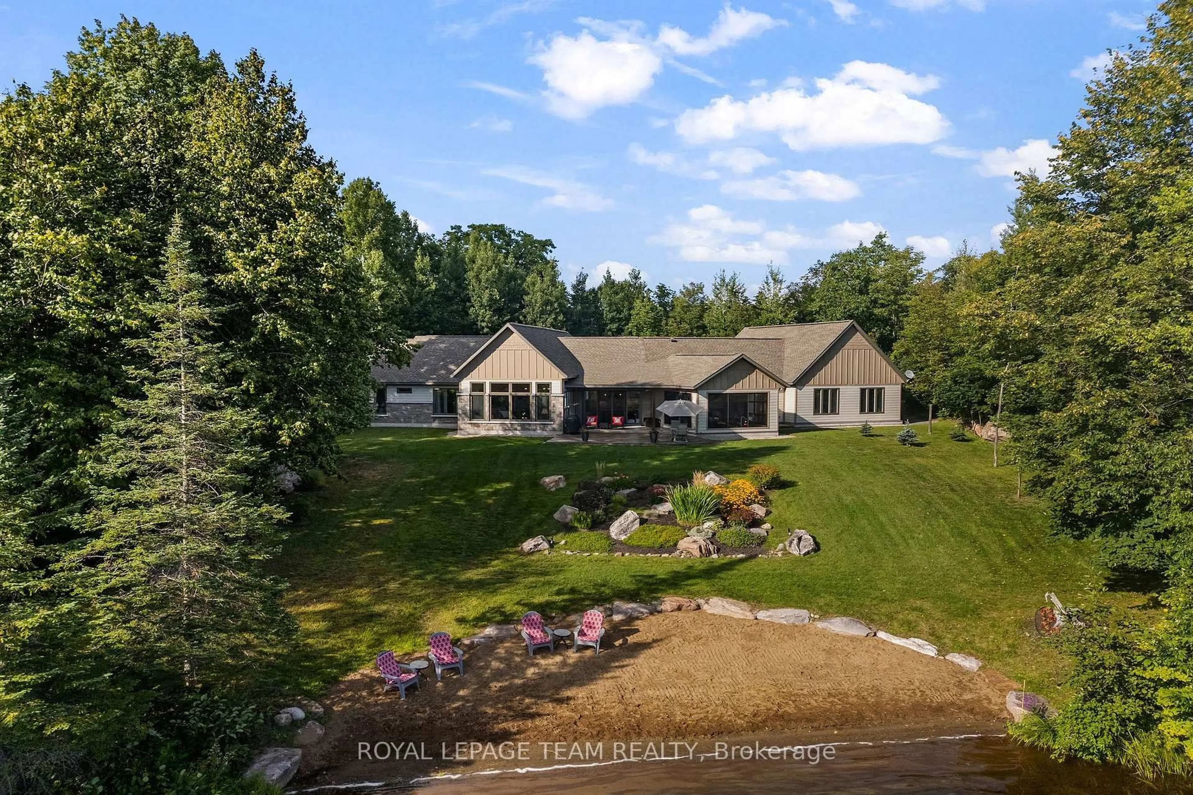 A pic from outside/outdoor area/front of a property/back of a property/a pic from drone, water/lake/river/ocean view for 36 Cub Scout Cres, Calabogie Ontario K0J 1H0