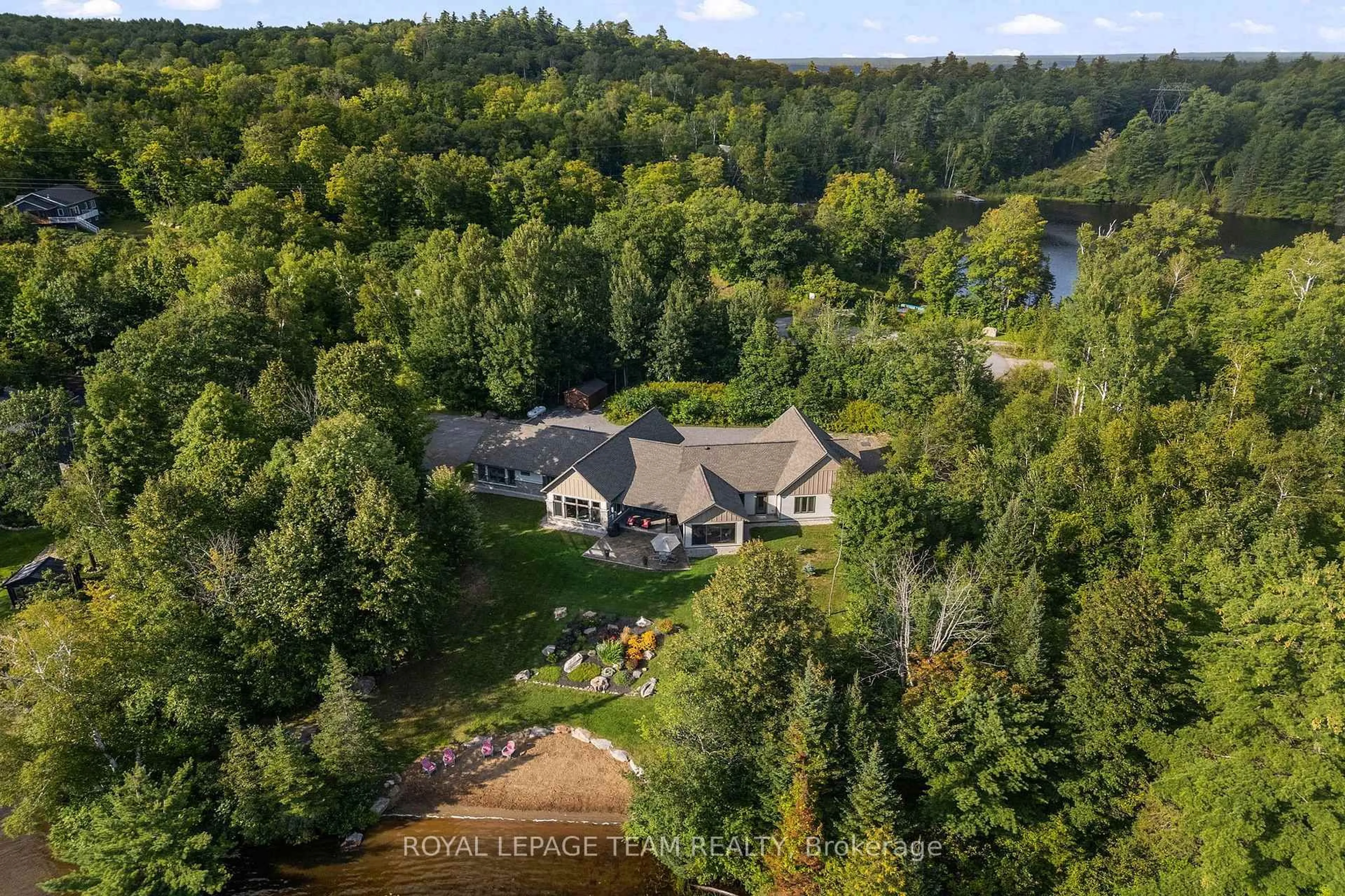 A pic from outside/outdoor area/front of a property/back of a property/a pic from drone, water/lake/river/ocean view for 36 Cub Scout Cres, Calabogie Ontario K0J 1H0