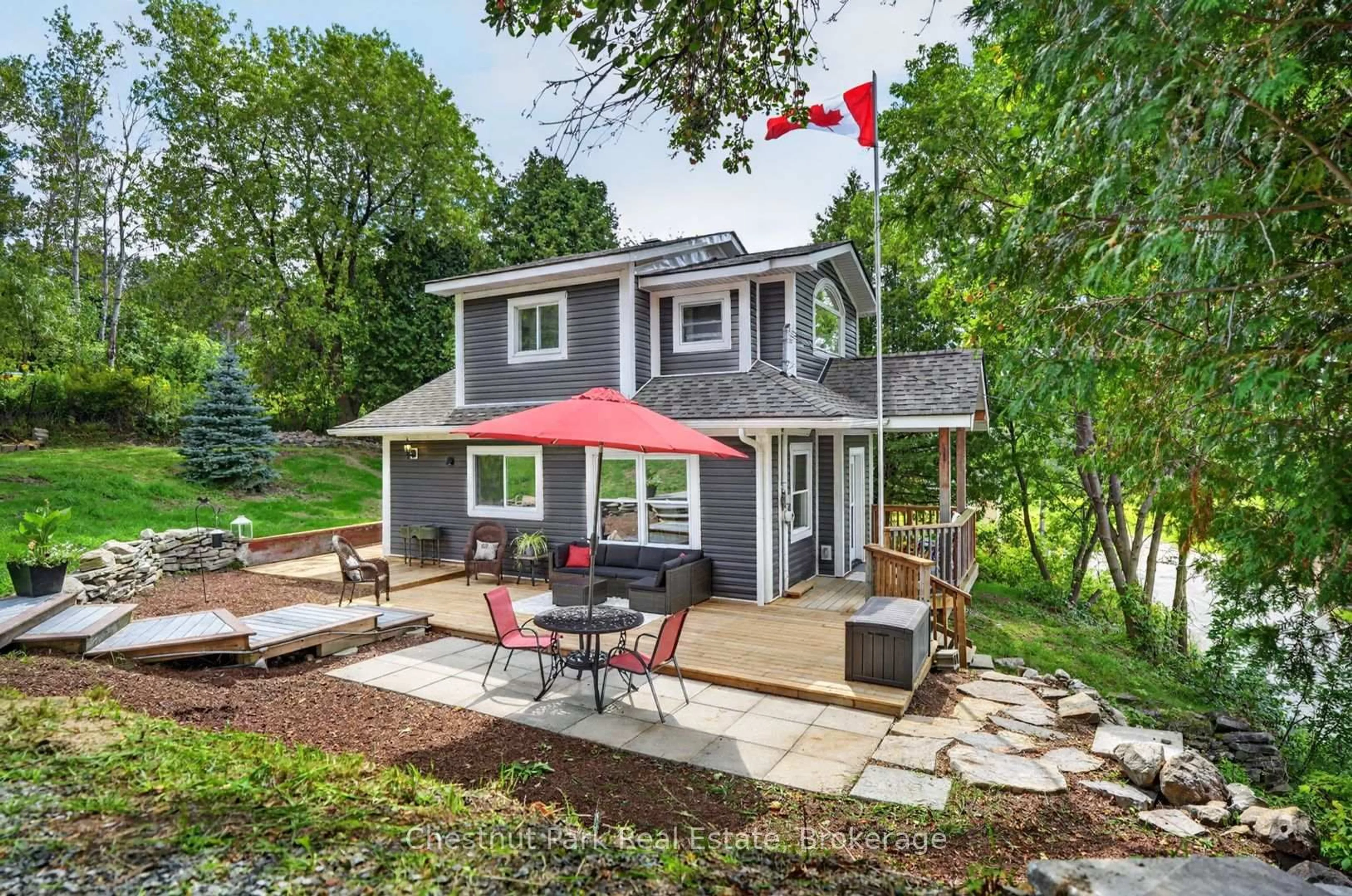Home with vinyl exterior material, street for 47 Ferguson Rd, Huntsville Ontario P1H 1X7