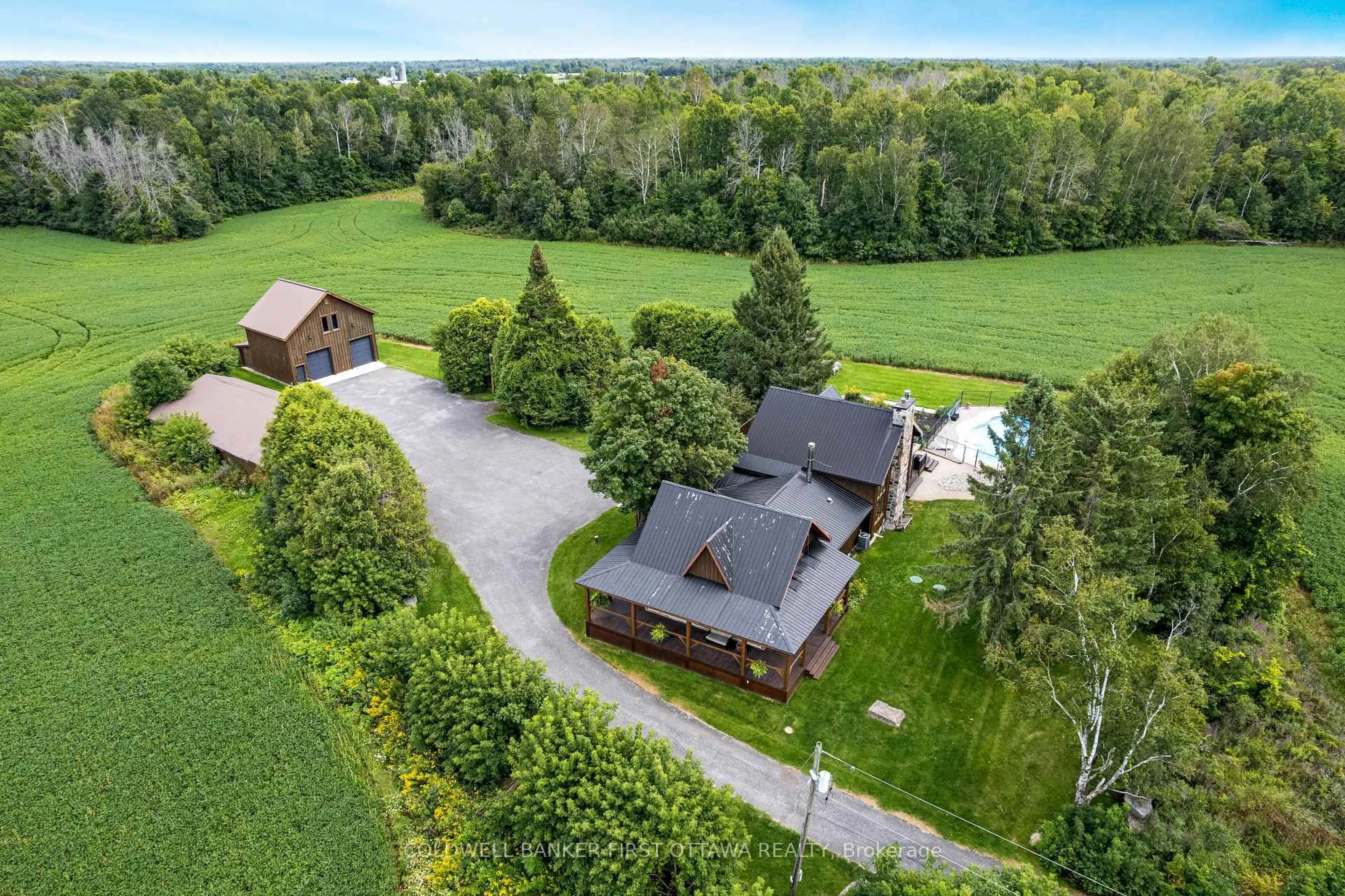 A pic from outside/outdoor area/front of a property/back of a property/a pic from drone, water/lake/river/ocean view for 2365 Ashton Station Rd, Ashton Ontario K0A 1B0