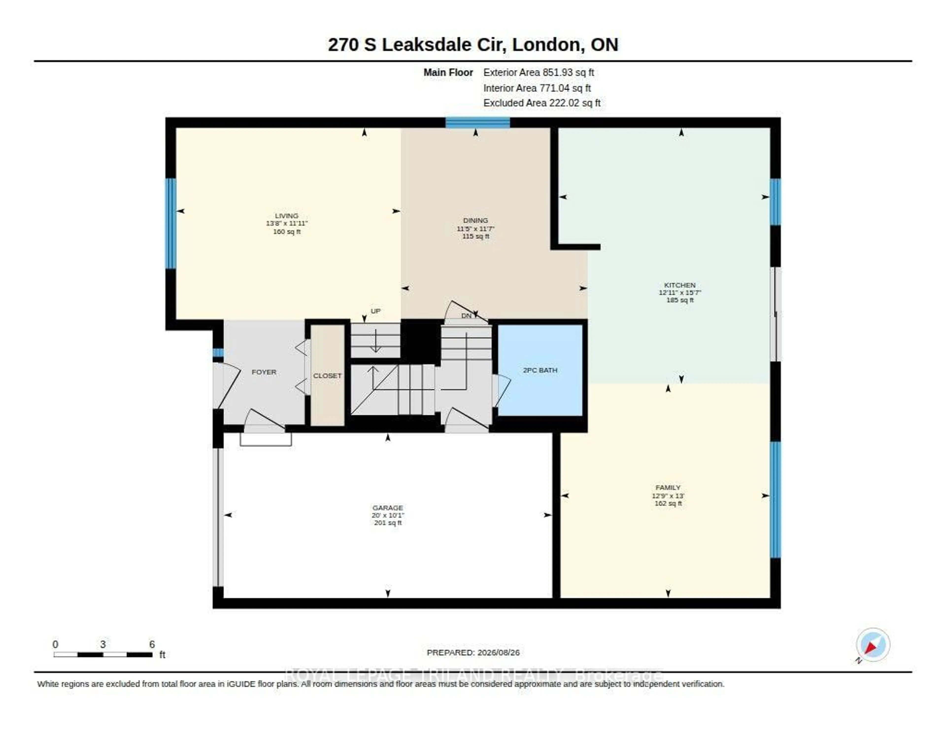 Floor plan for 270 South Leaksdale Circ, London South Ontario N6M 1K3