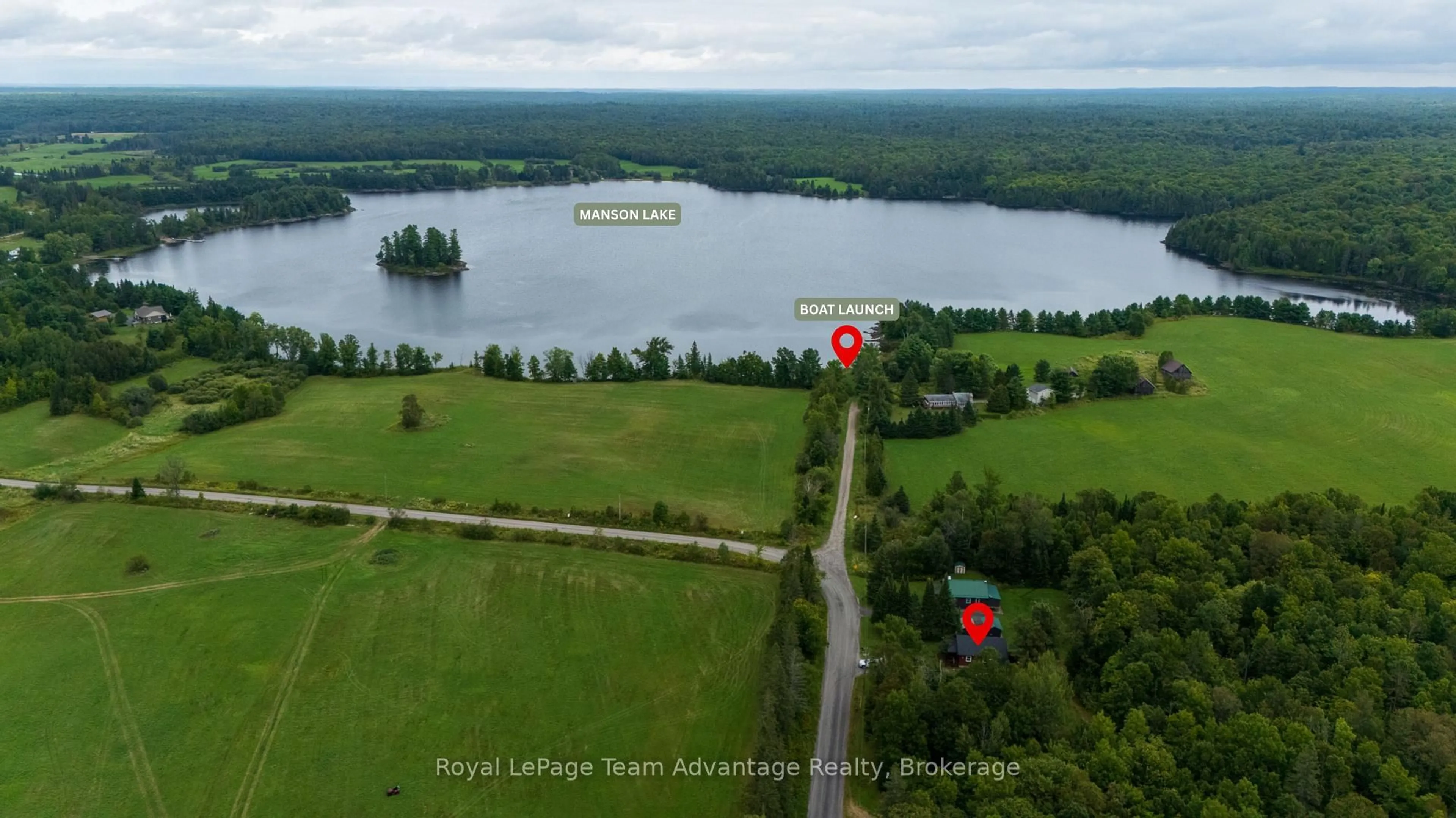 A pic from outside/outdoor area/front of a property/back of a property/a pic from drone, water/lake/river/ocean view for 419 Balsam Rd, McKellar Ontario P0G 1C0