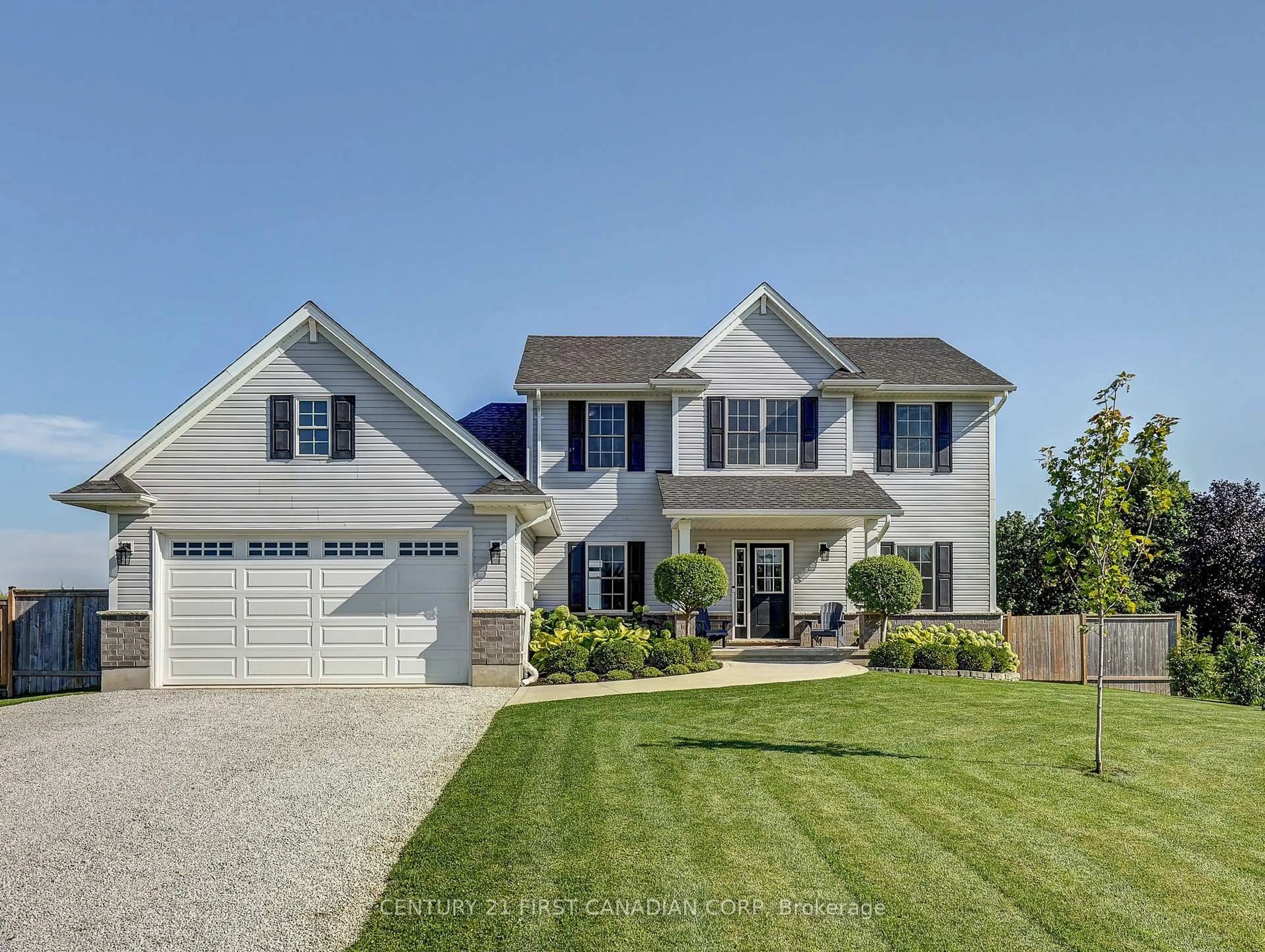 Home with vinyl exterior material, street for 35681 Talbot Line, Southwold Ontario N0L 2E0