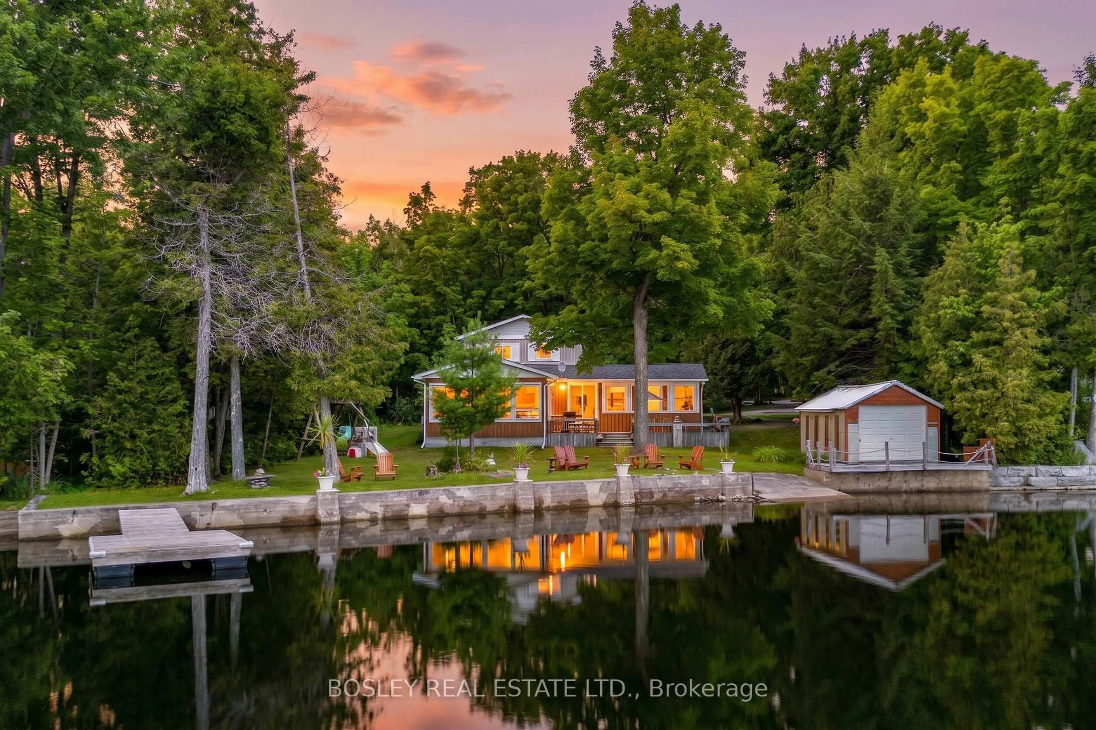 A pic from outside/outdoor area/front of a property/back of a property/a pic from drone, water/lake/river/ocean view for 88 Anne Dr, Trent Lakes Ontario K0M 2A0