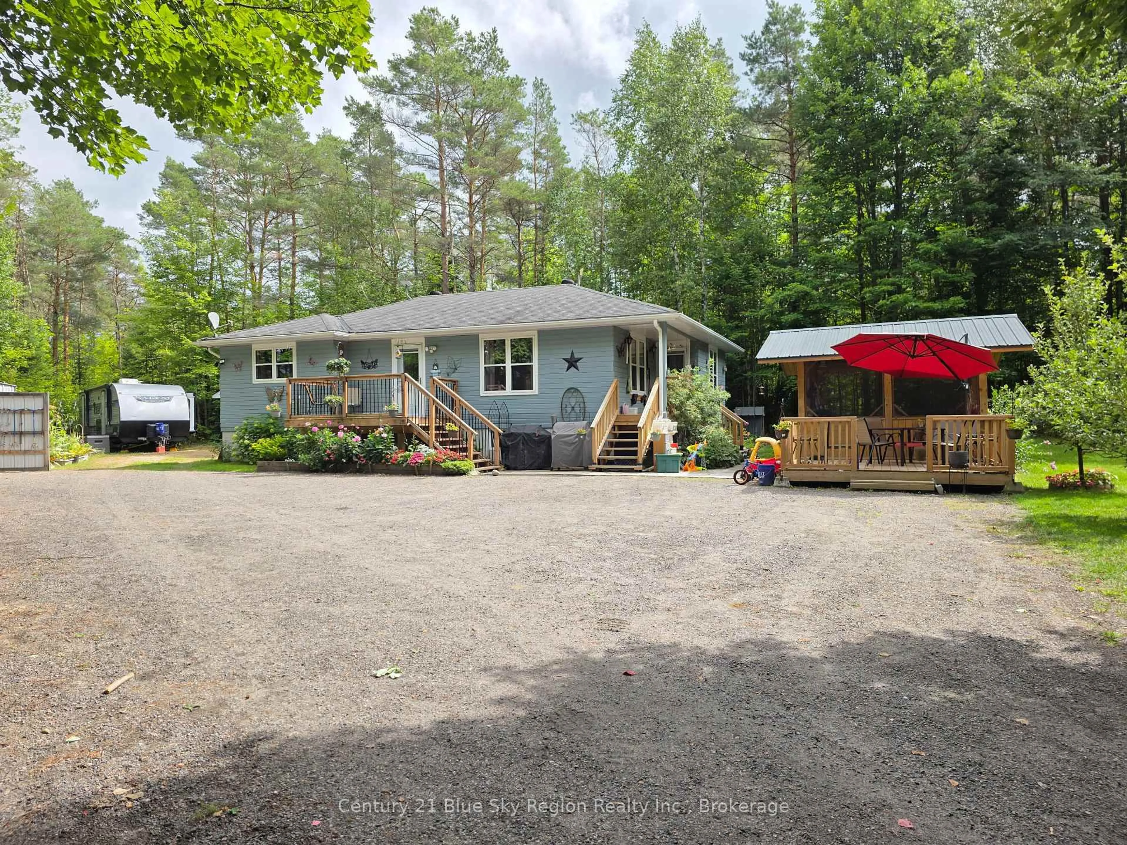 A pic from outside/outdoor area/front of a property/back of a property/a pic from drone, forest/trees view for 370 Gravelle Rd, Chisholm Ontario P0H 1Z0
