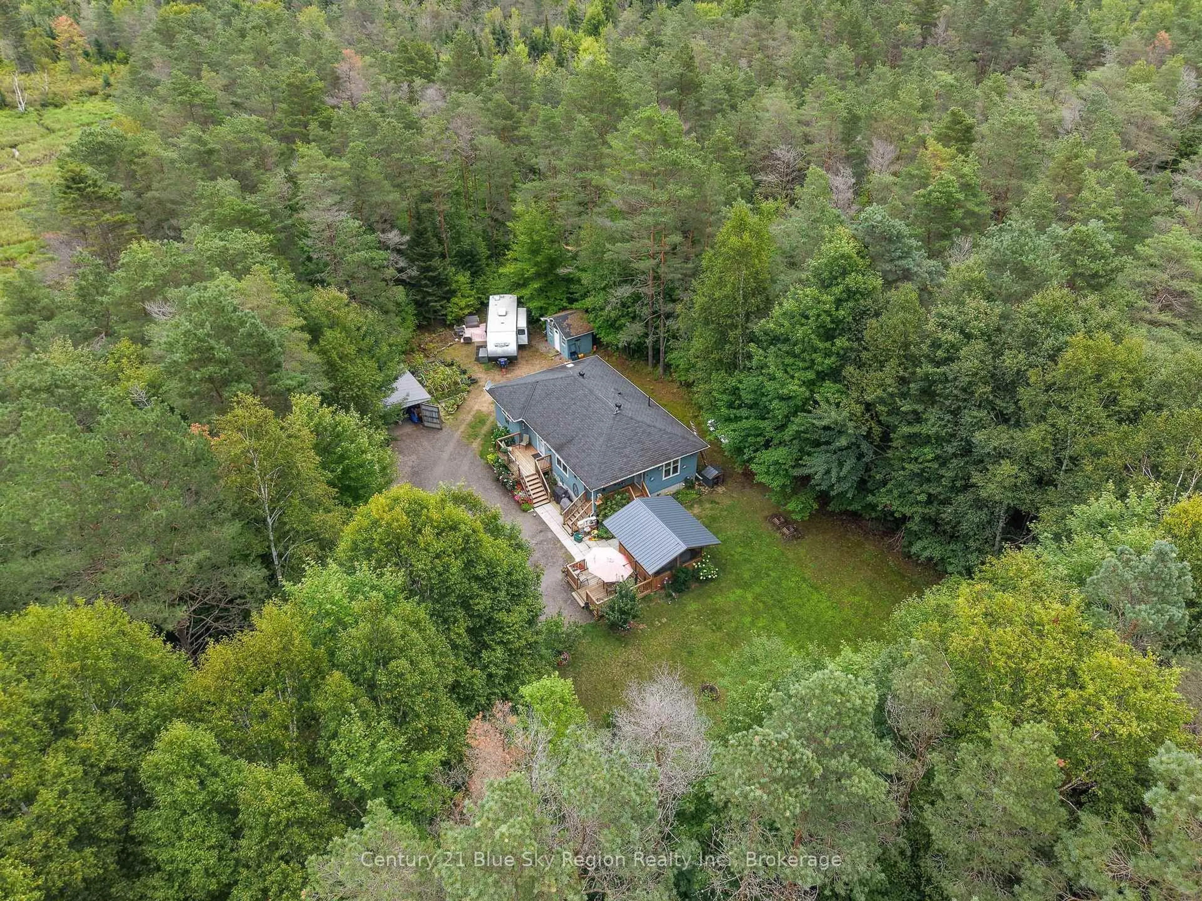 A pic from outside/outdoor area/front of a property/back of a property/a pic from drone, water/lake/river/ocean view for 370 Gravelle Rd, Chisholm Ontario P0H 1Z0
